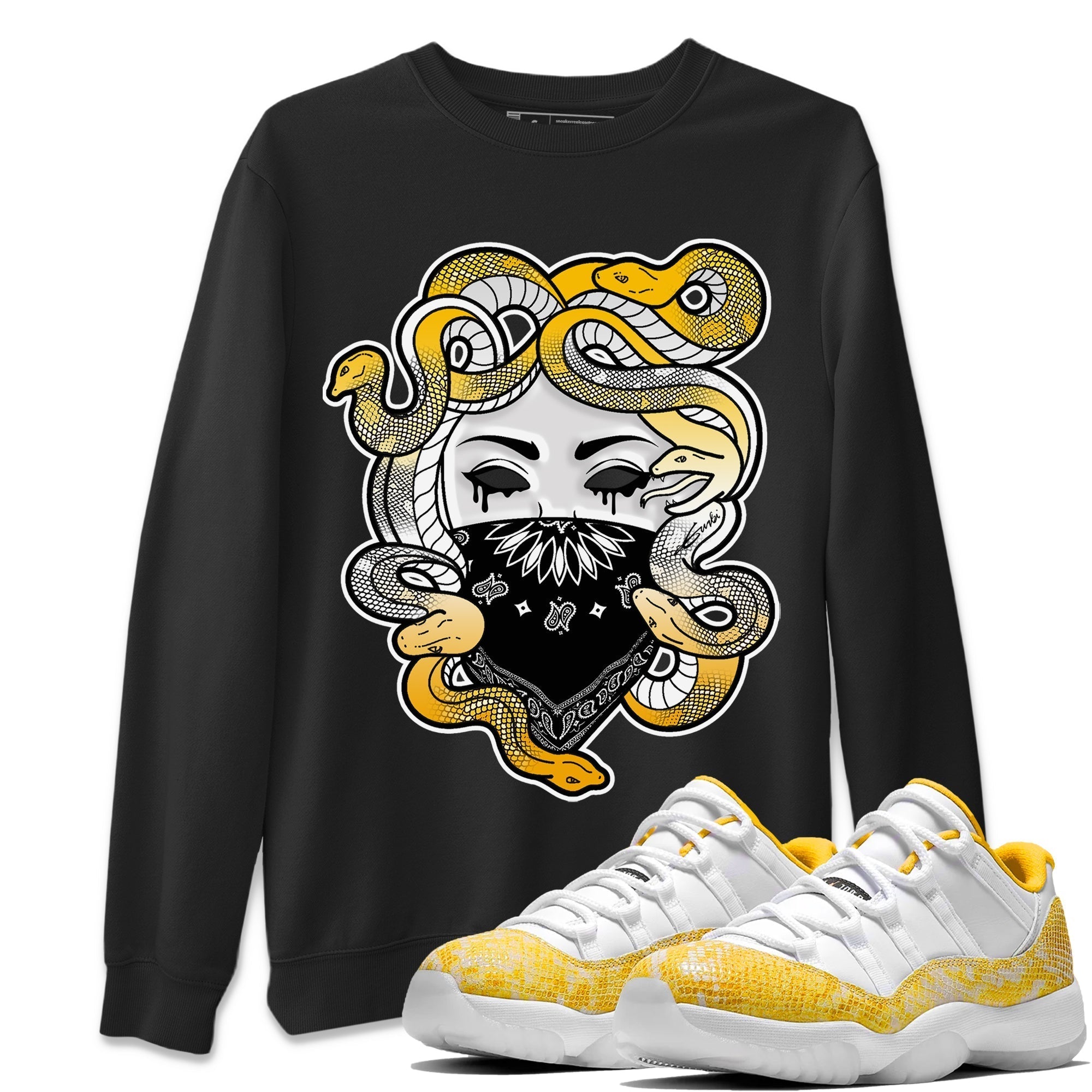 Medusa Unisex Tops - Air Jordan 11 Yellow Python