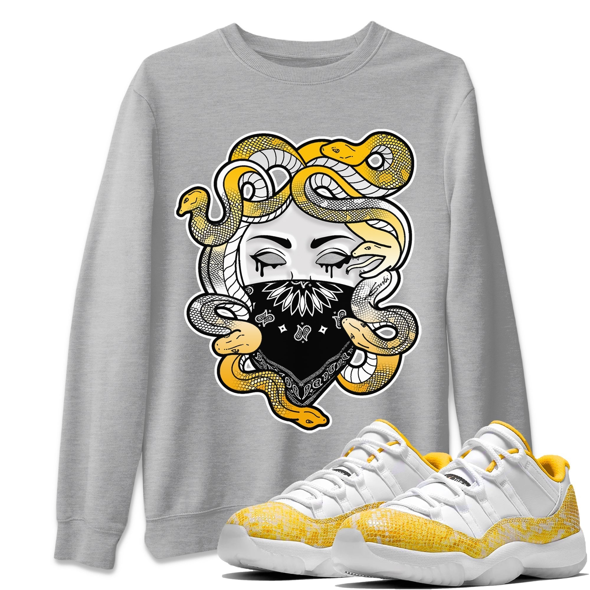 Medusa Unisex Tops - Air Jordan 11 Yellow Python