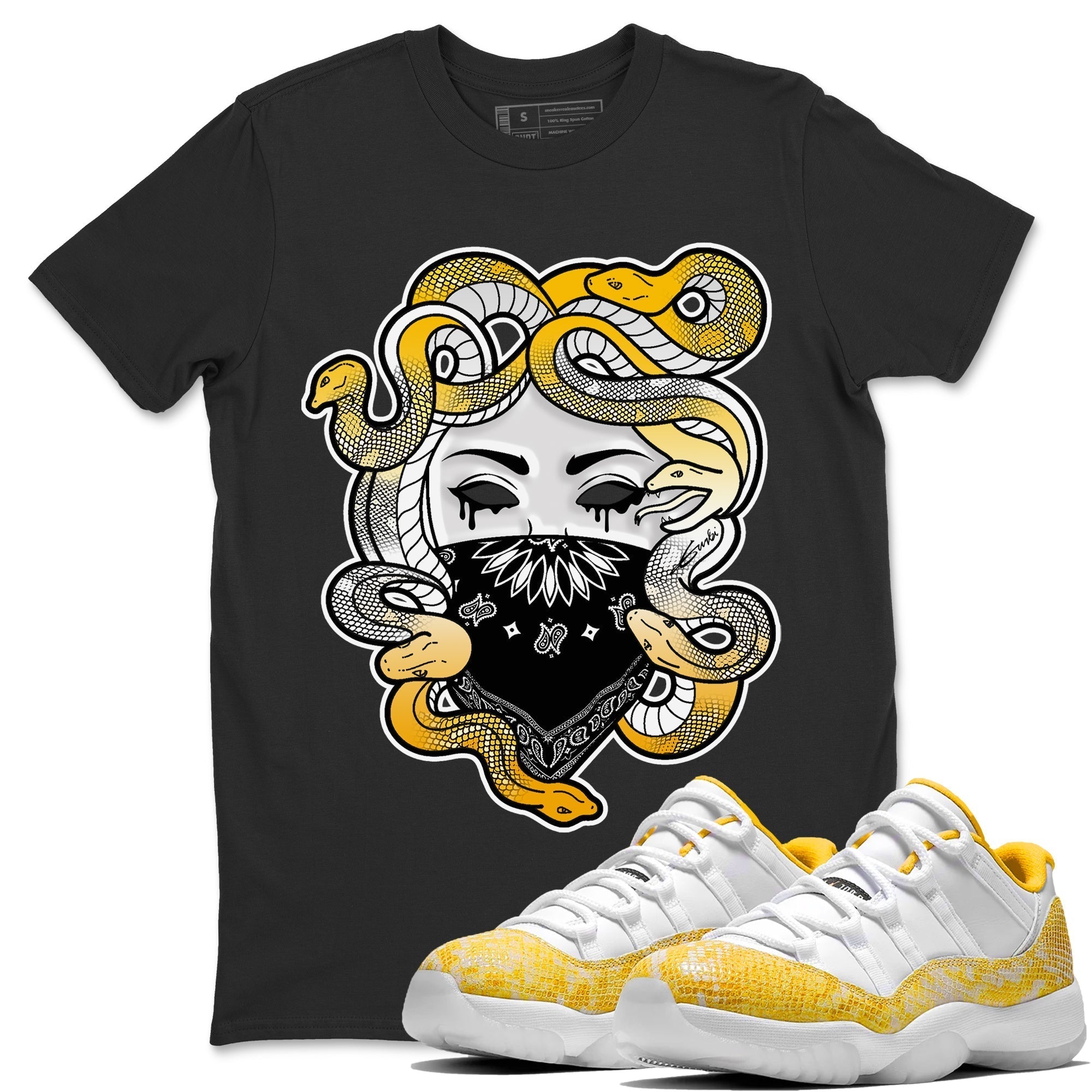 Medusa Unisex Tops - Air Jordan 11 Yellow Python