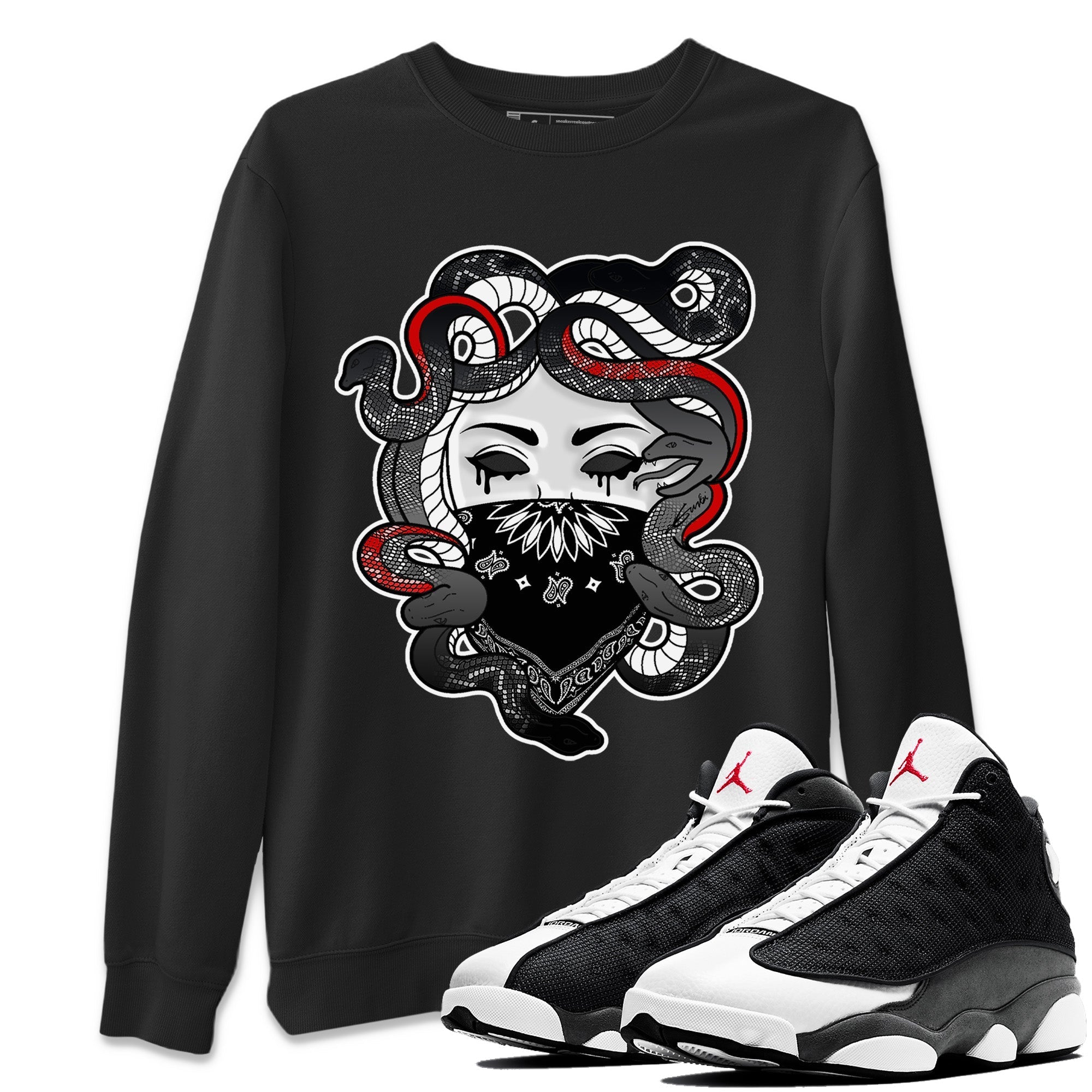 Medusa Unisex Tops - Air Jordan 13 Black Flint