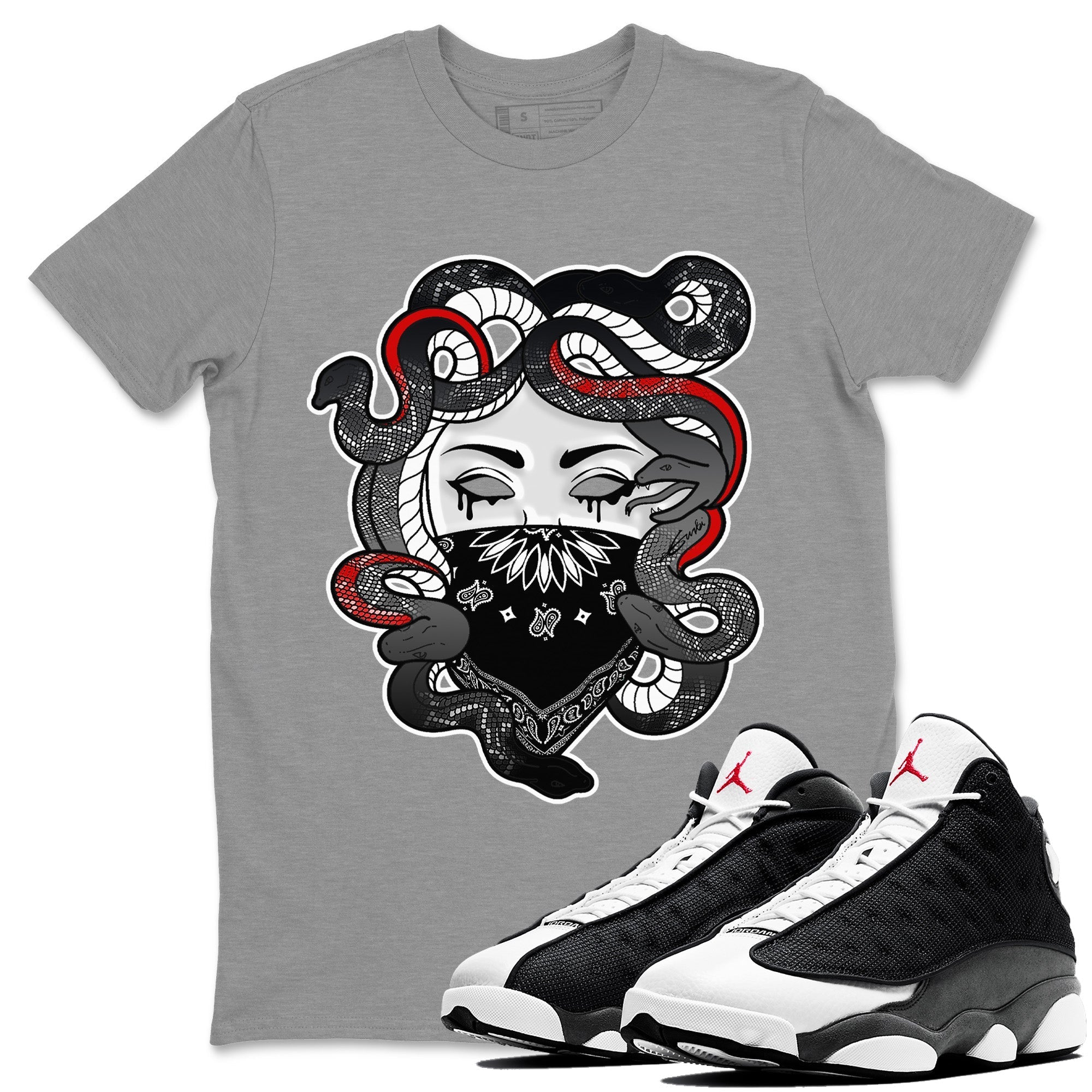 Medusa Unisex Tops - Air Jordan 13 Black Flint