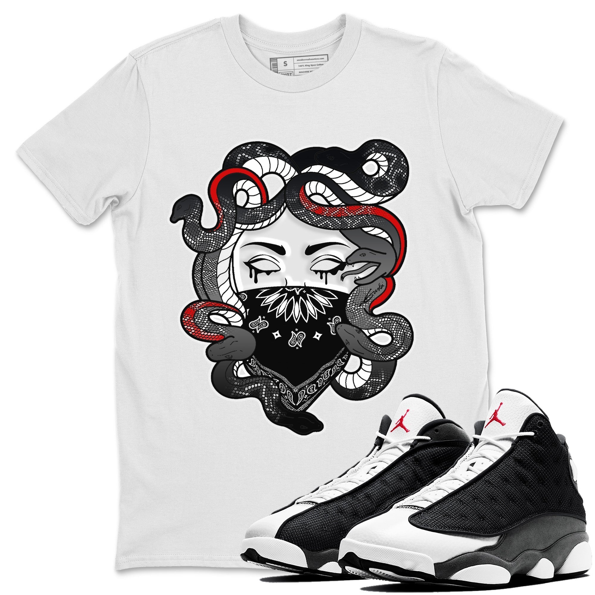 Medusa Unisex Tops - Air Jordan 13 Black Flint