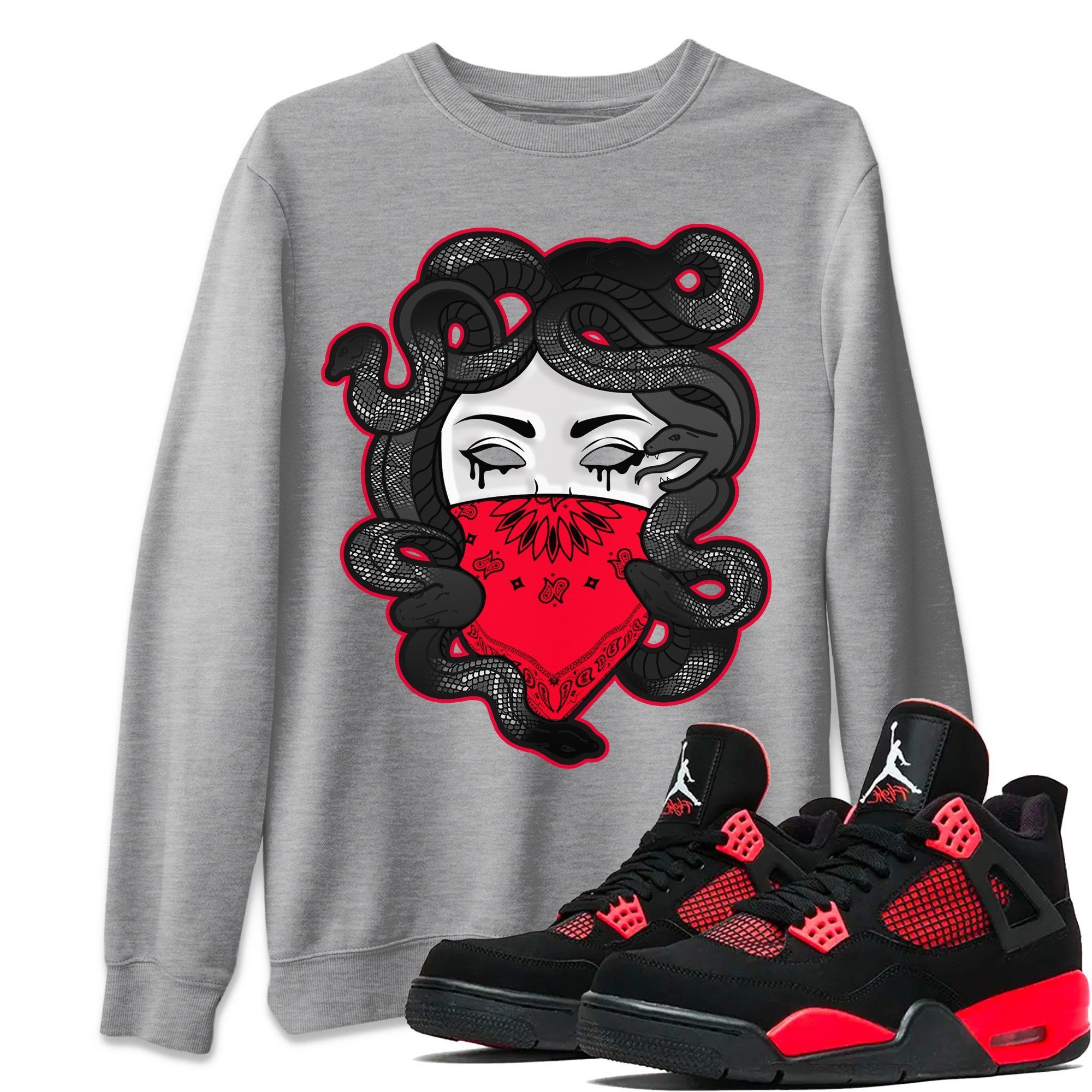 Medusa Unisex Tops - Air Jordan 4 Red Thunder
