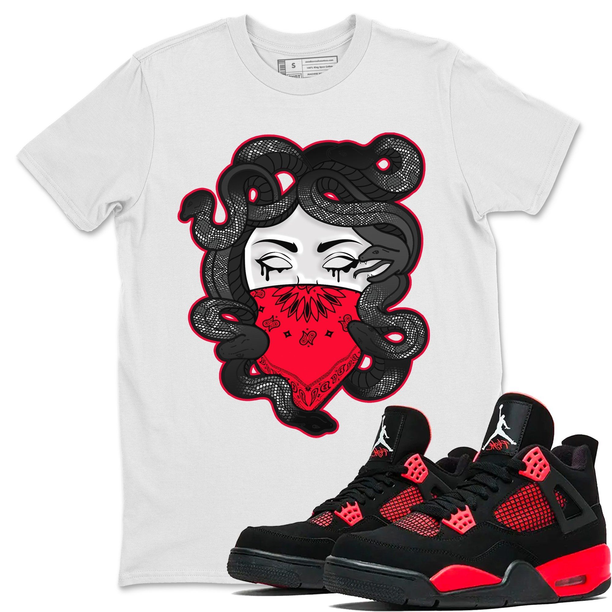 Medusa Unisex Tops - Air Jordan 4 Red Thunder