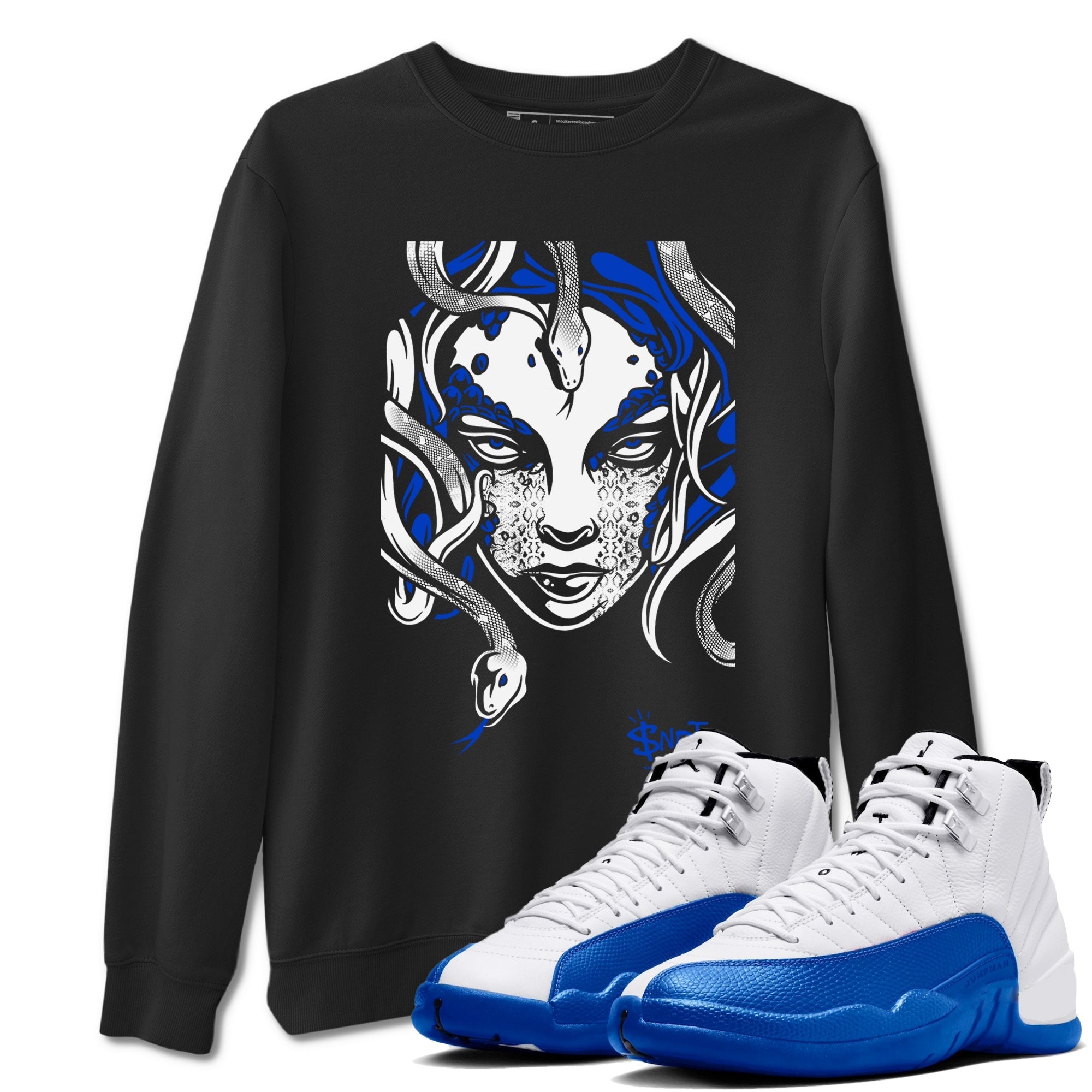 Medusa Head snkmatch Tees - Air Jordan 12 Blueberry