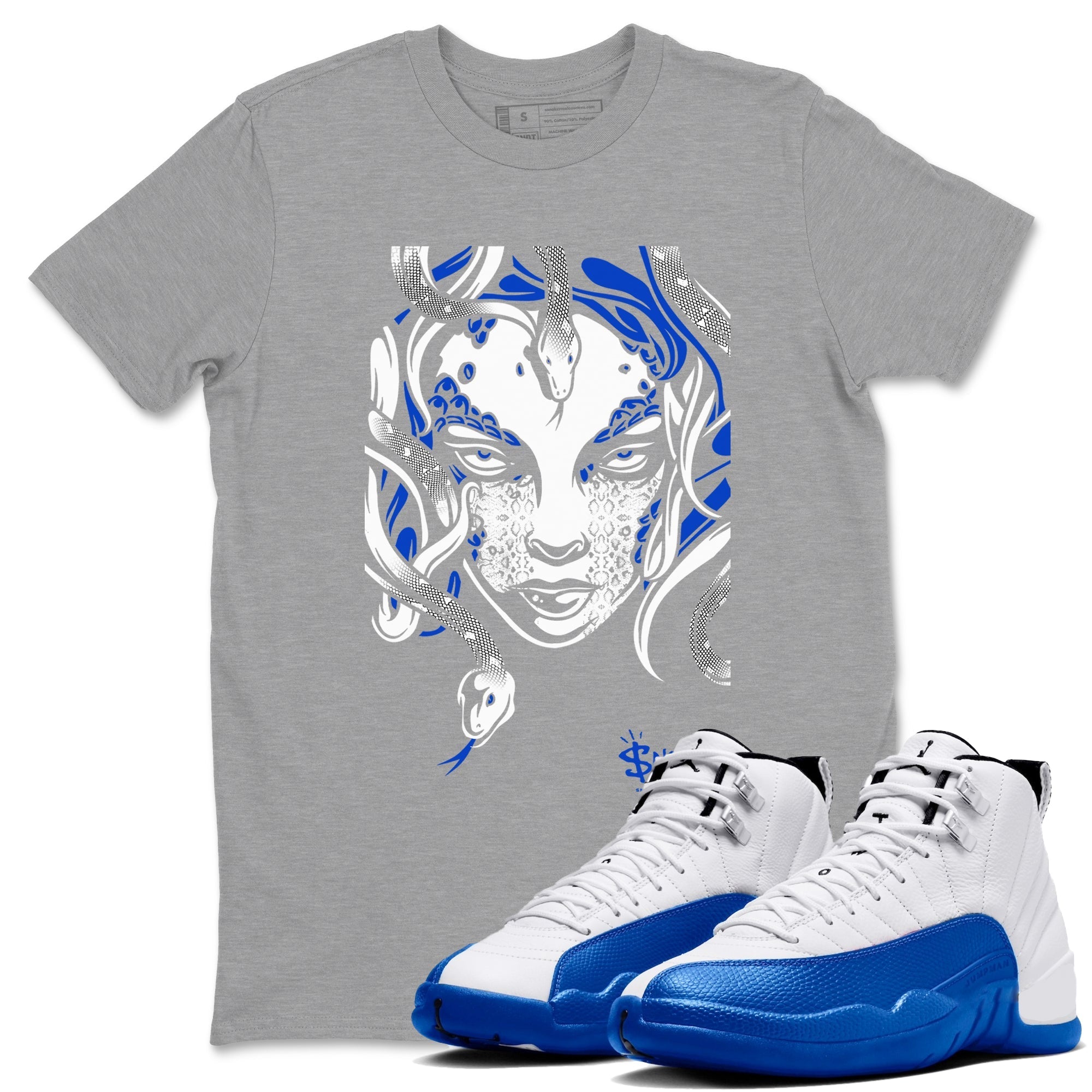 Medusa Head snkmatch Tees - Air Jordan 12 Blueberry