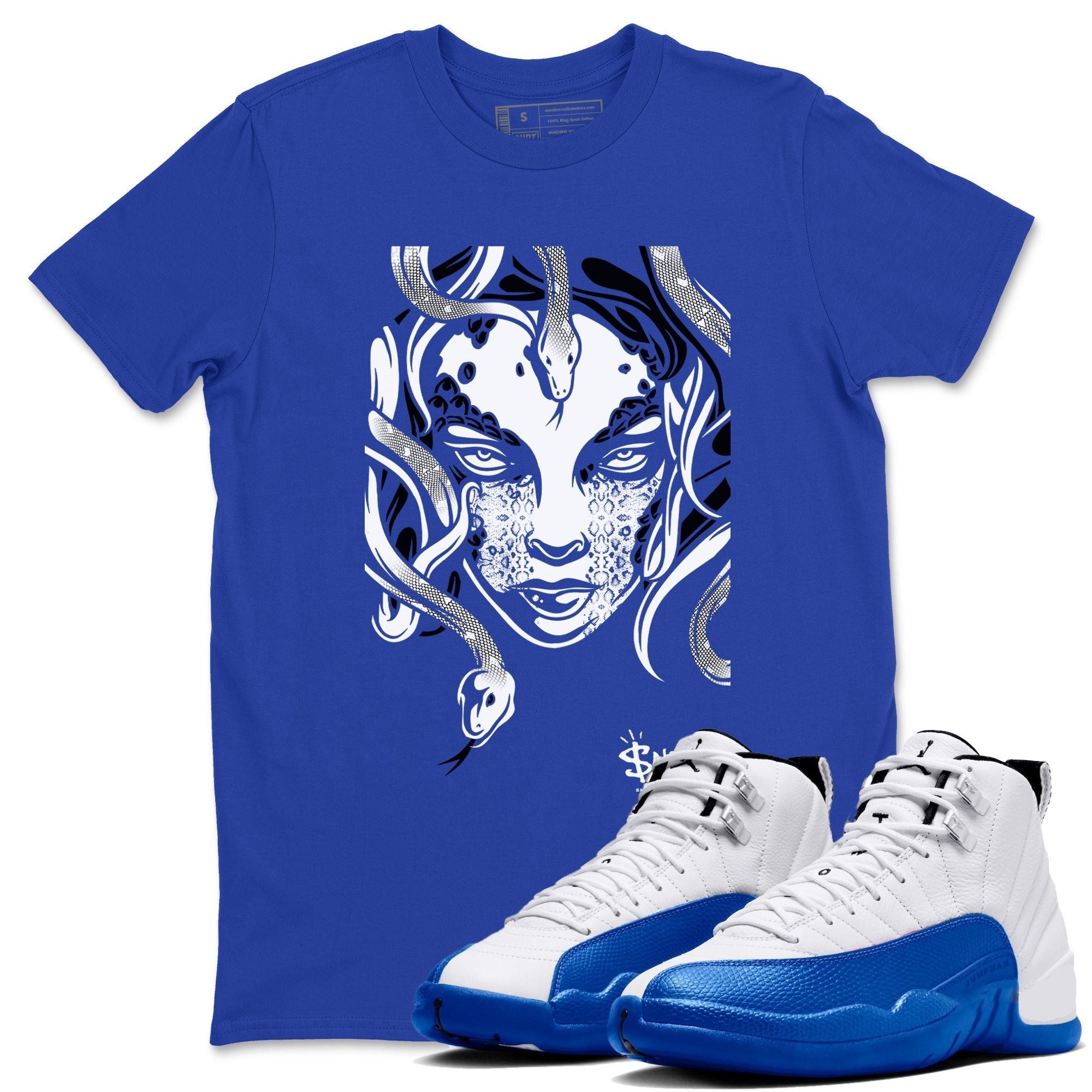 Medusa Head snkmatch Tees - Air Jordan 12 Blueberry