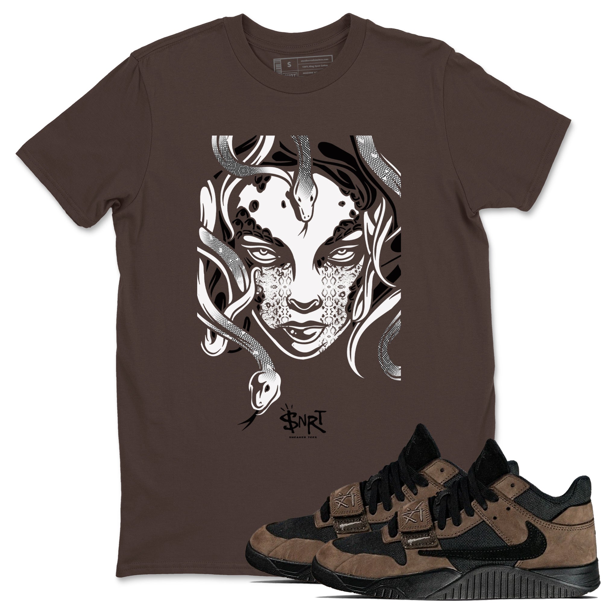 Medusa Head snkmatch Tees - Jordan Jumpman Jack Travis Scott Dark Mocha