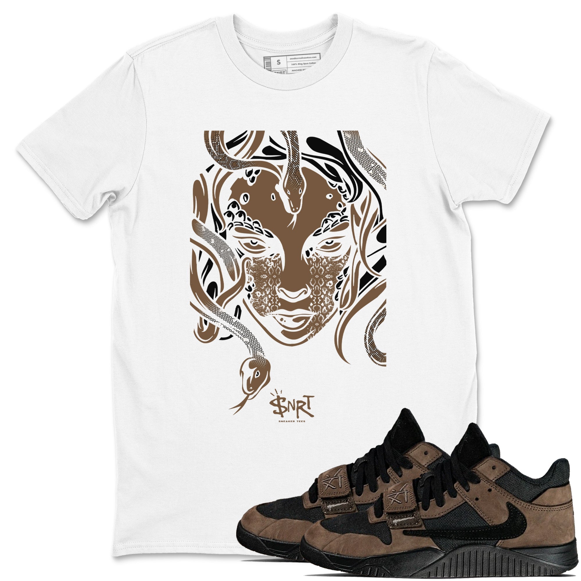 Medusa Head snkmatch Tees - Jordan Jumpman Jack Travis Scott Dark Mocha
