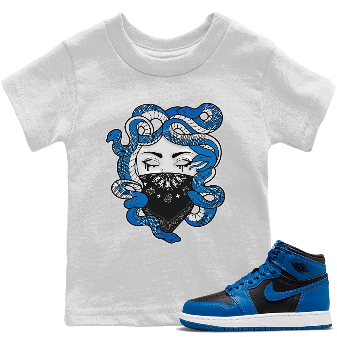 Medusa Kids Tops - Air Jordan 1 Dark Marina Blue