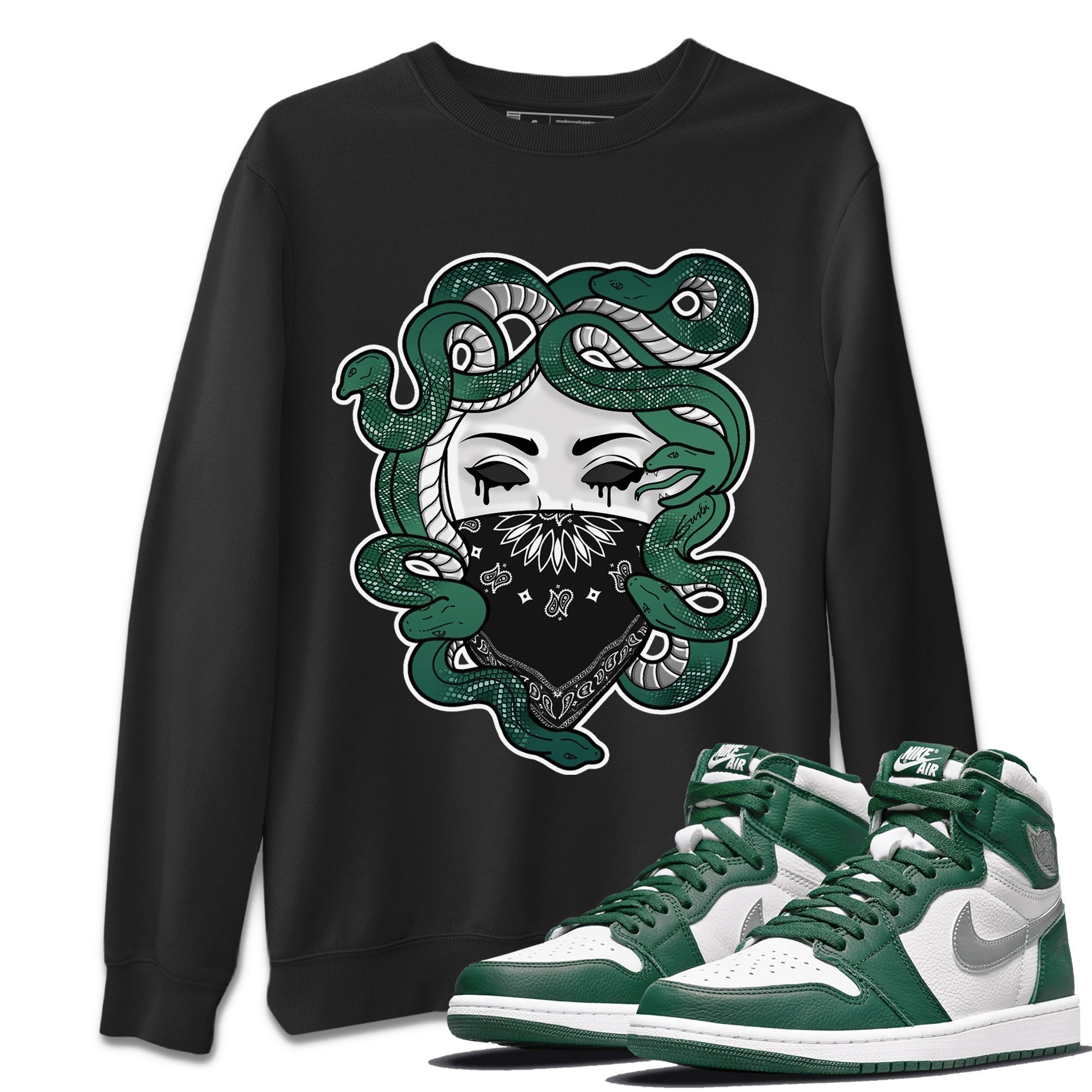 Medusa Unisex Tops - Air Jordan 1 Gorge Green