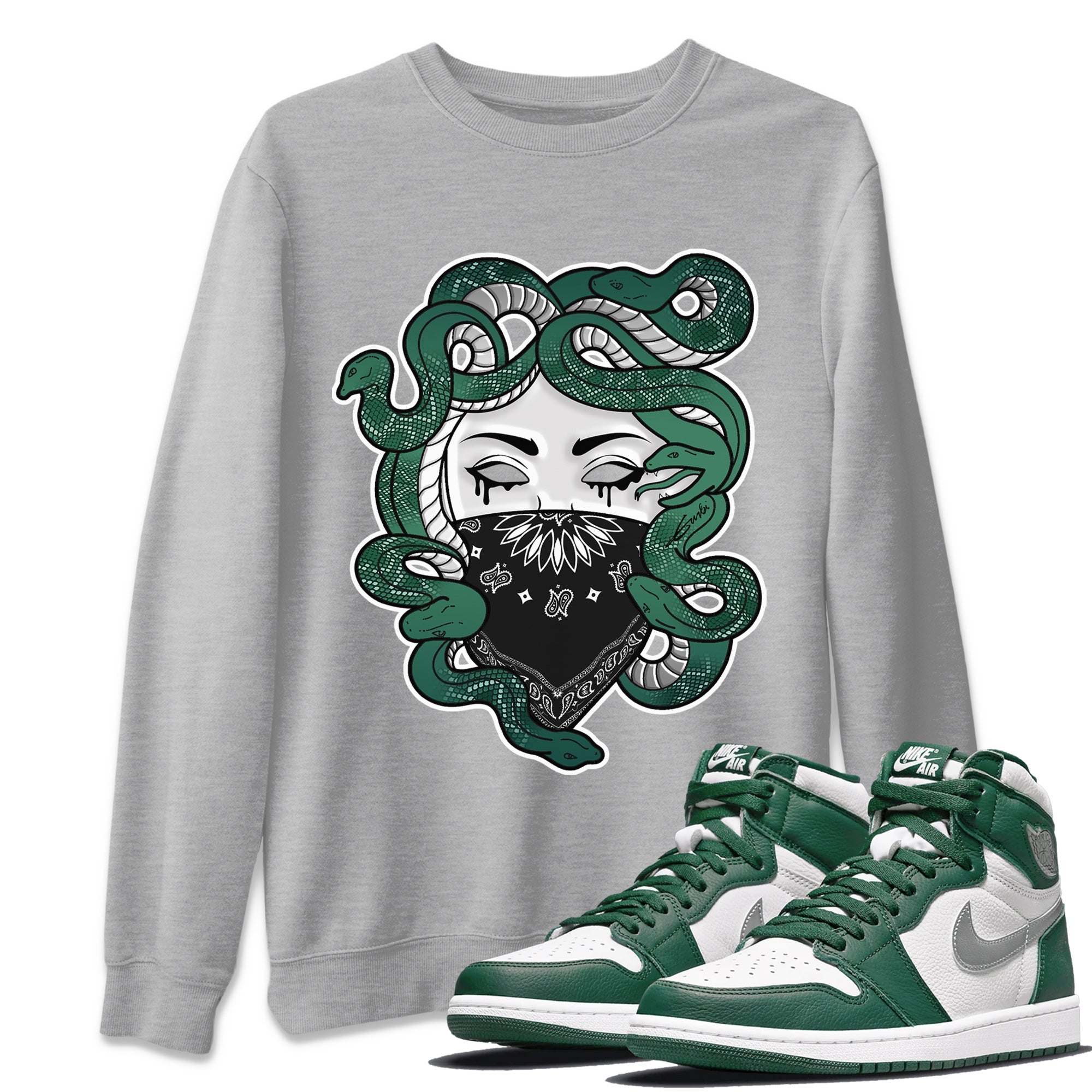 Medusa Unisex Tops - Air Jordan 1 Gorge Green