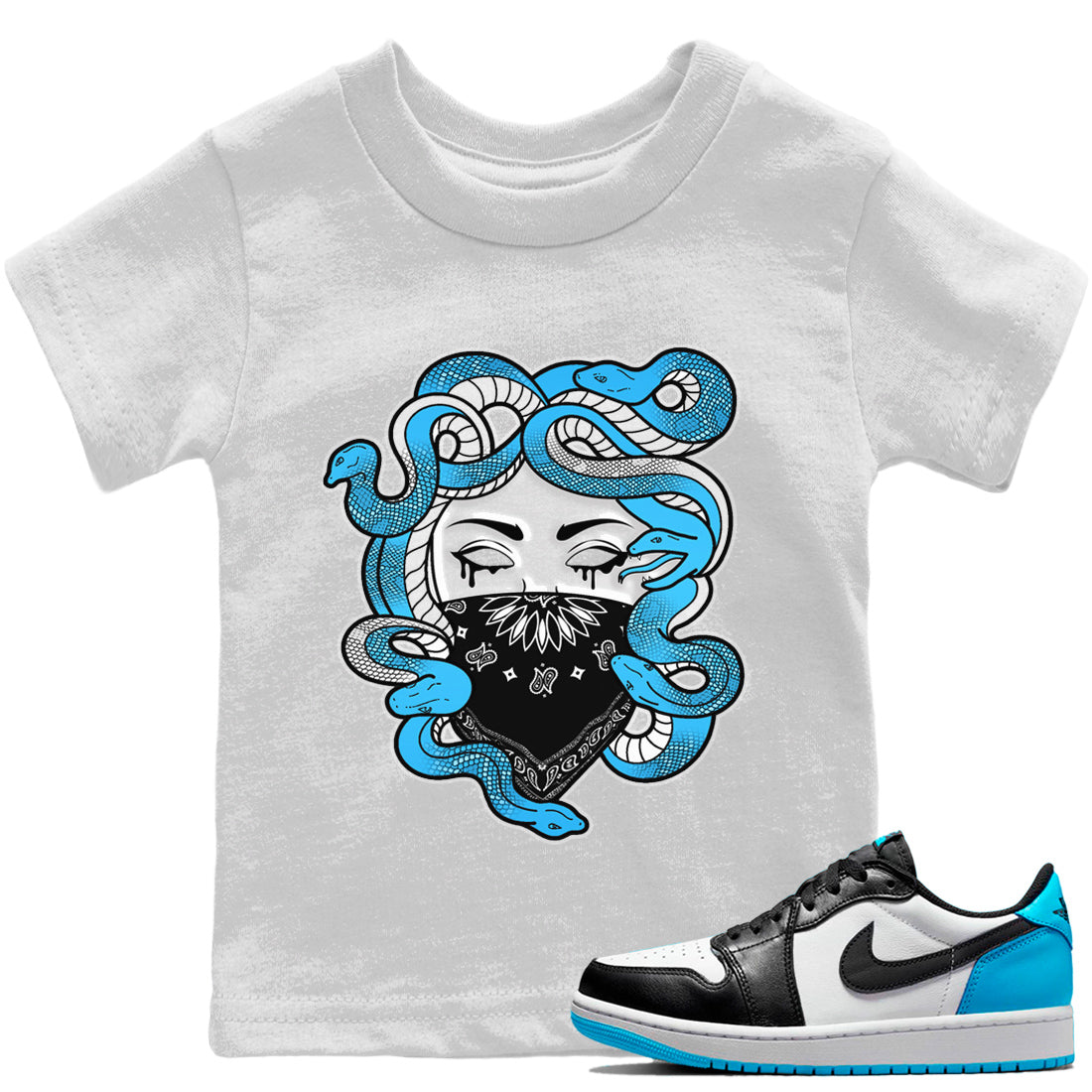 Medusa Kids Tops - Air Jordan 1 Powder Blue