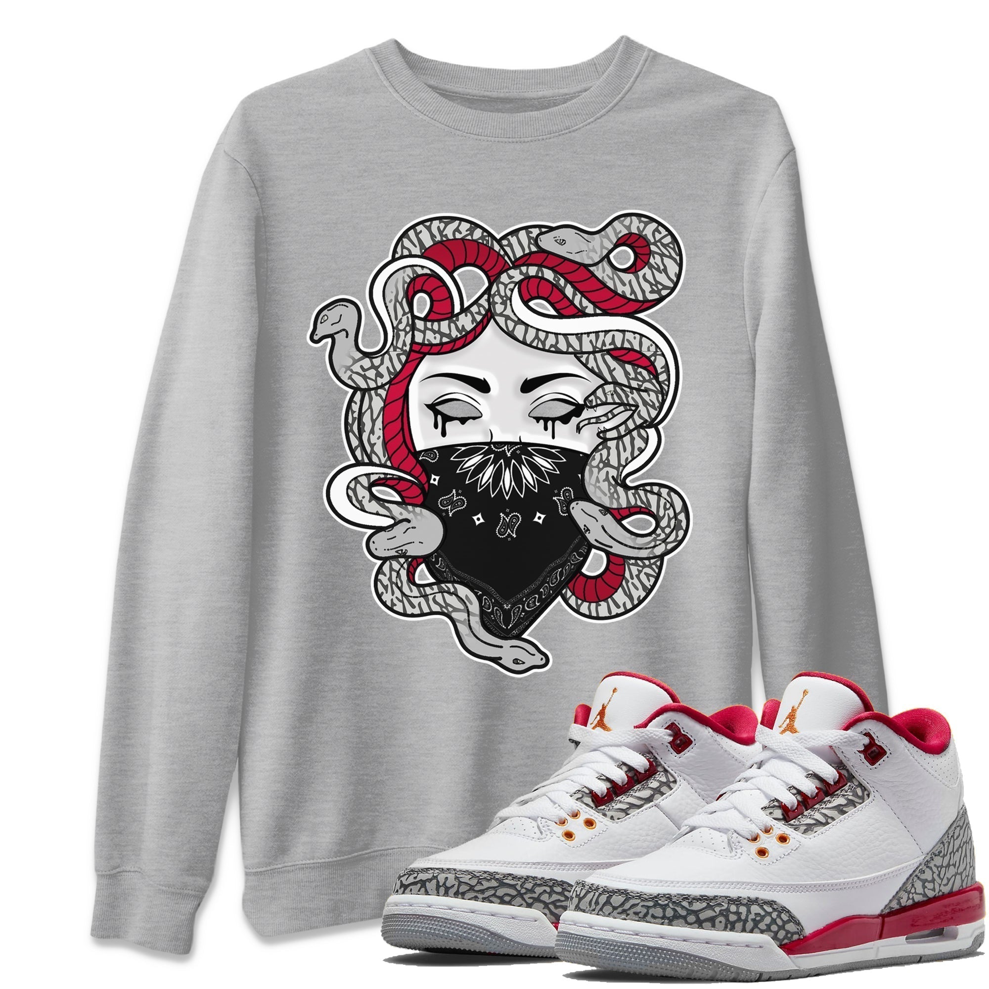 Medusa Unisex Tops - Air Jordan 3 Cardinal