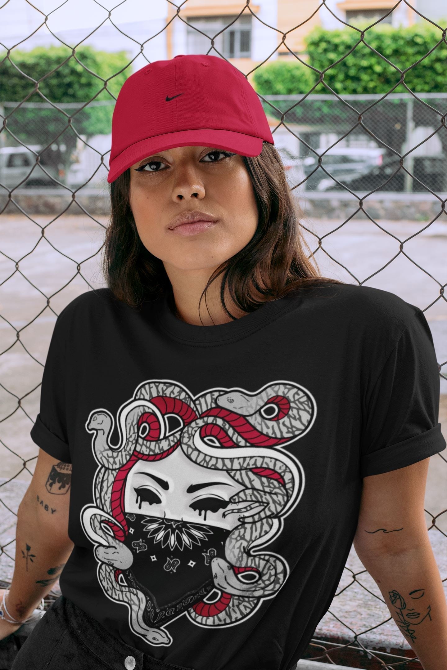 Medusa Unisex Tops - Air Jordan 3 Cardinal