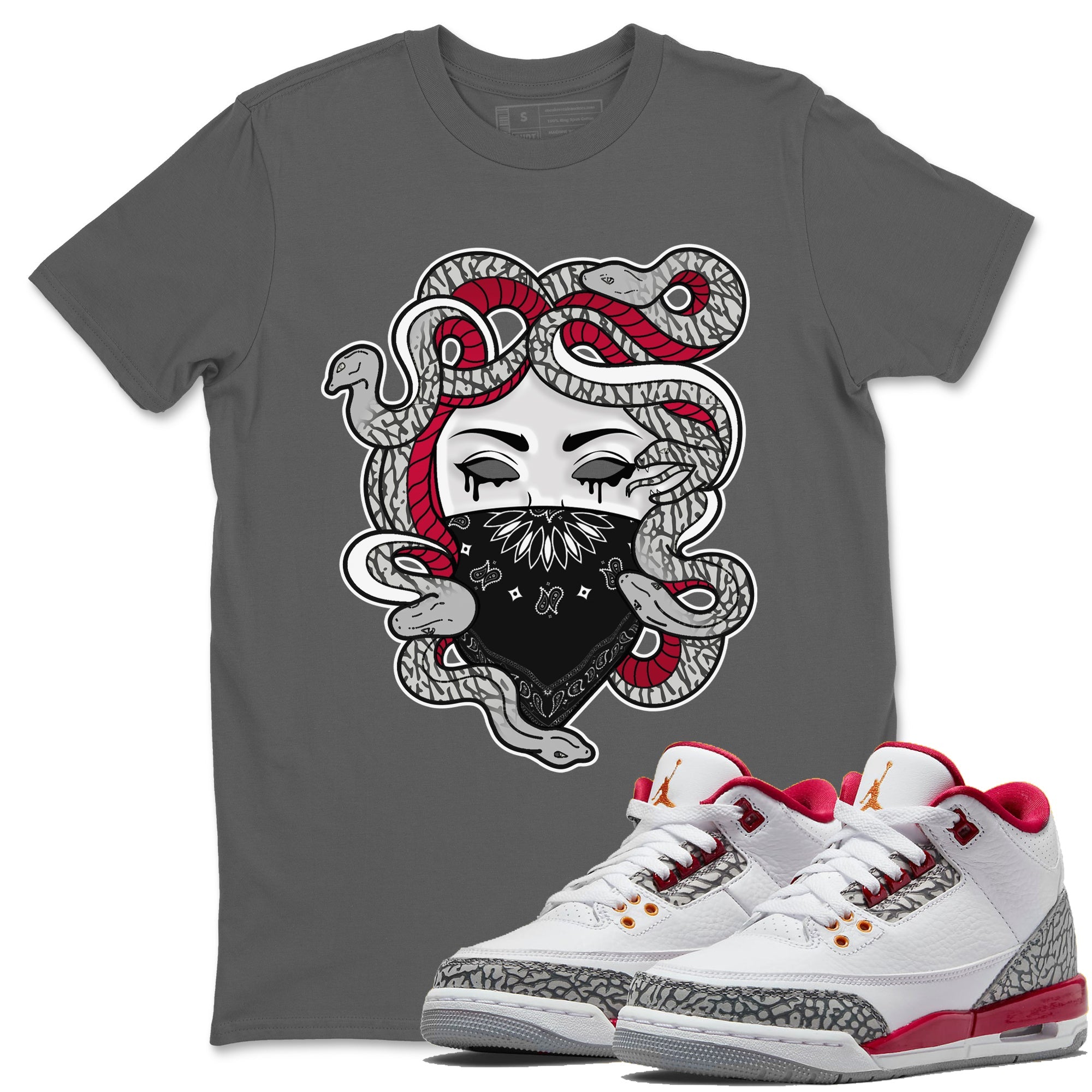 Medusa Unisex Tops - Air Jordan 3 Cardinal