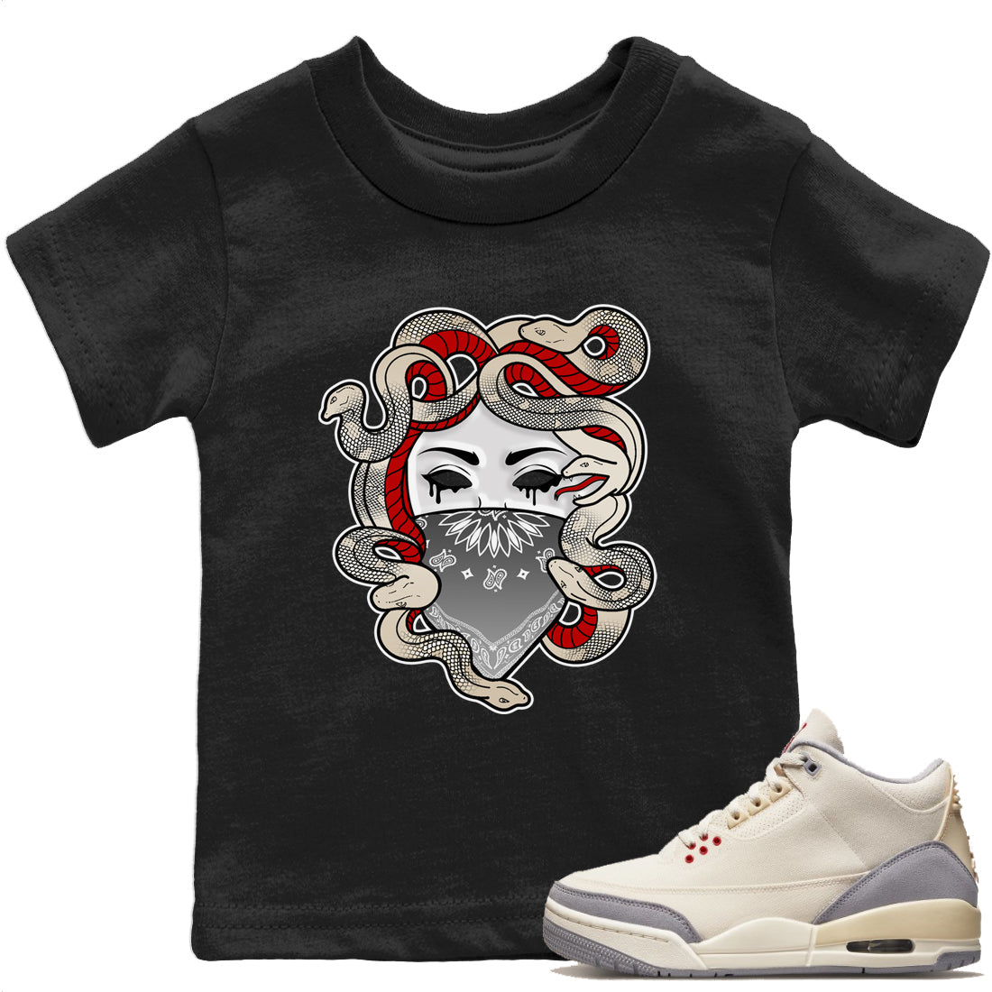 Medusa Kids Tops - Air Jordan 3 Muslin