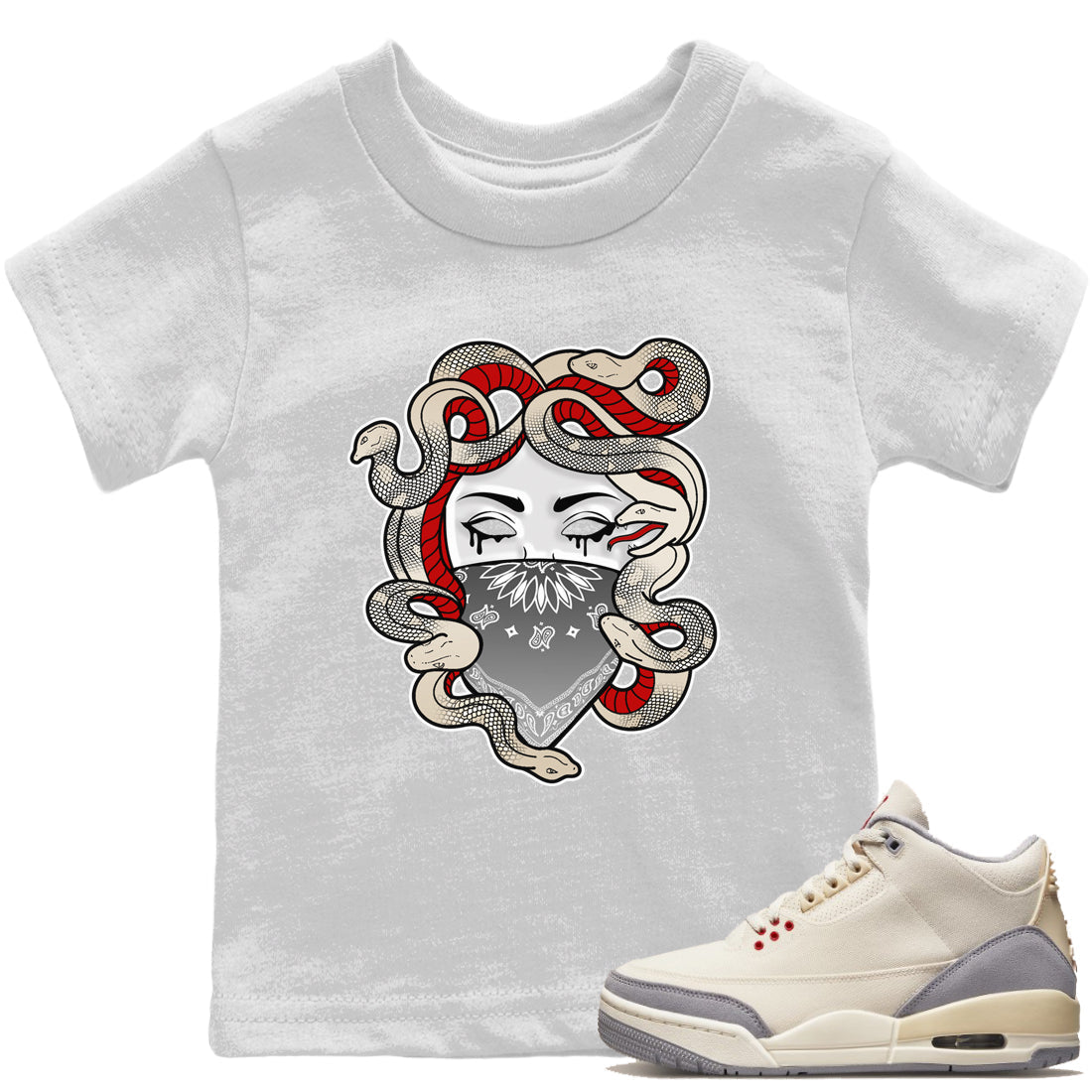 Medusa Kids Tops - Air Jordan 3 Muslin