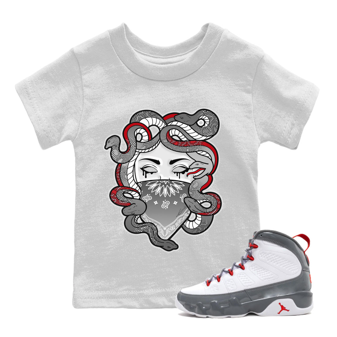 Medusa Kids Tops - Air Jordan 9 Fire Red