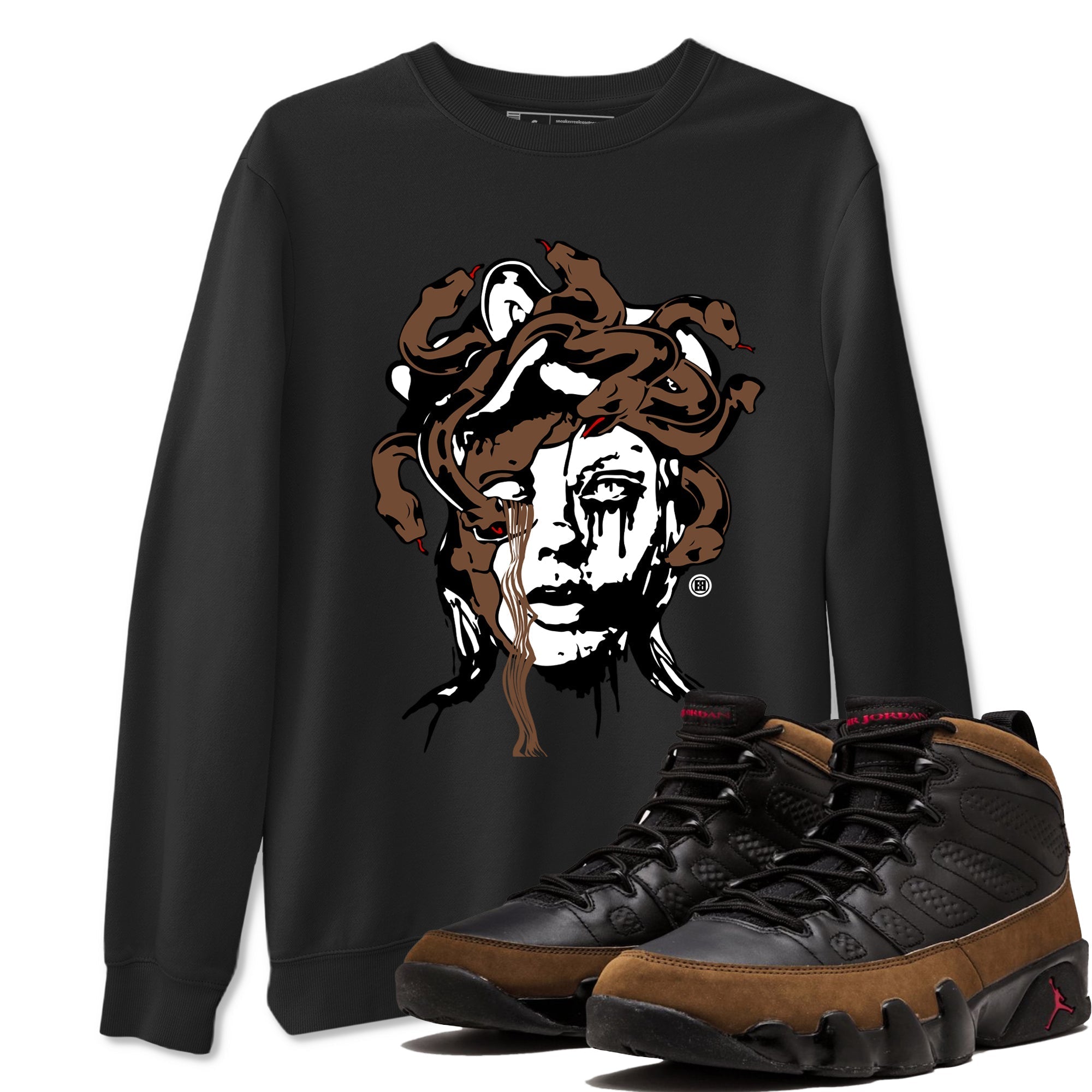 Medusa Statue snkmatch Tees - Air Jordan 9 Olive