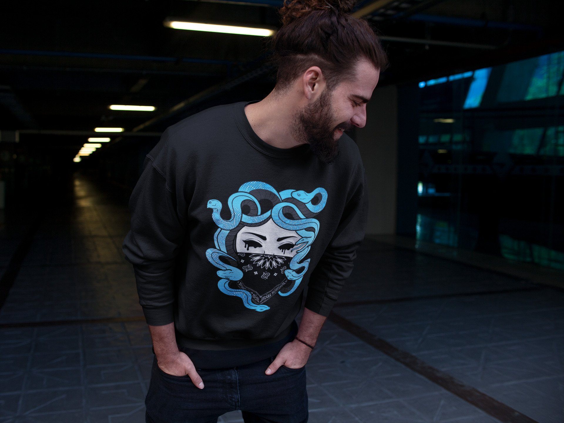 Medusa Unisex Tops - Yeezy 700 Bright Cyan