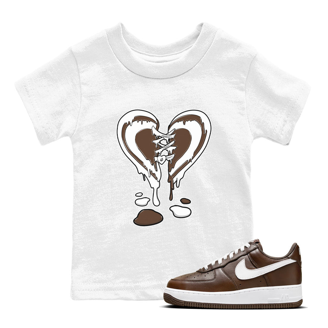 Melting Heart snkmatch Tee Kids - Air Force 1 Chocolate