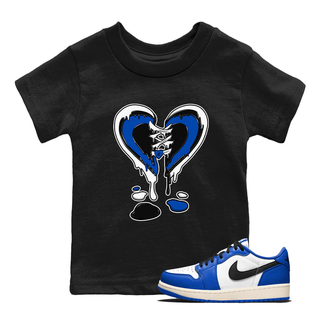 Melting Heart snkmatch Tees Kids - Air Jordan 1 Game Royal