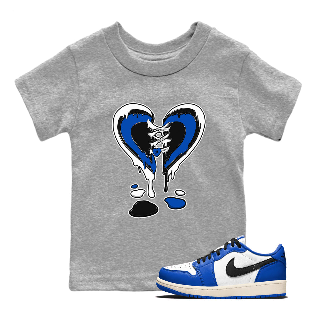 Melting Heart snkmatch Tees Kids - Air Jordan 1 Game Royal