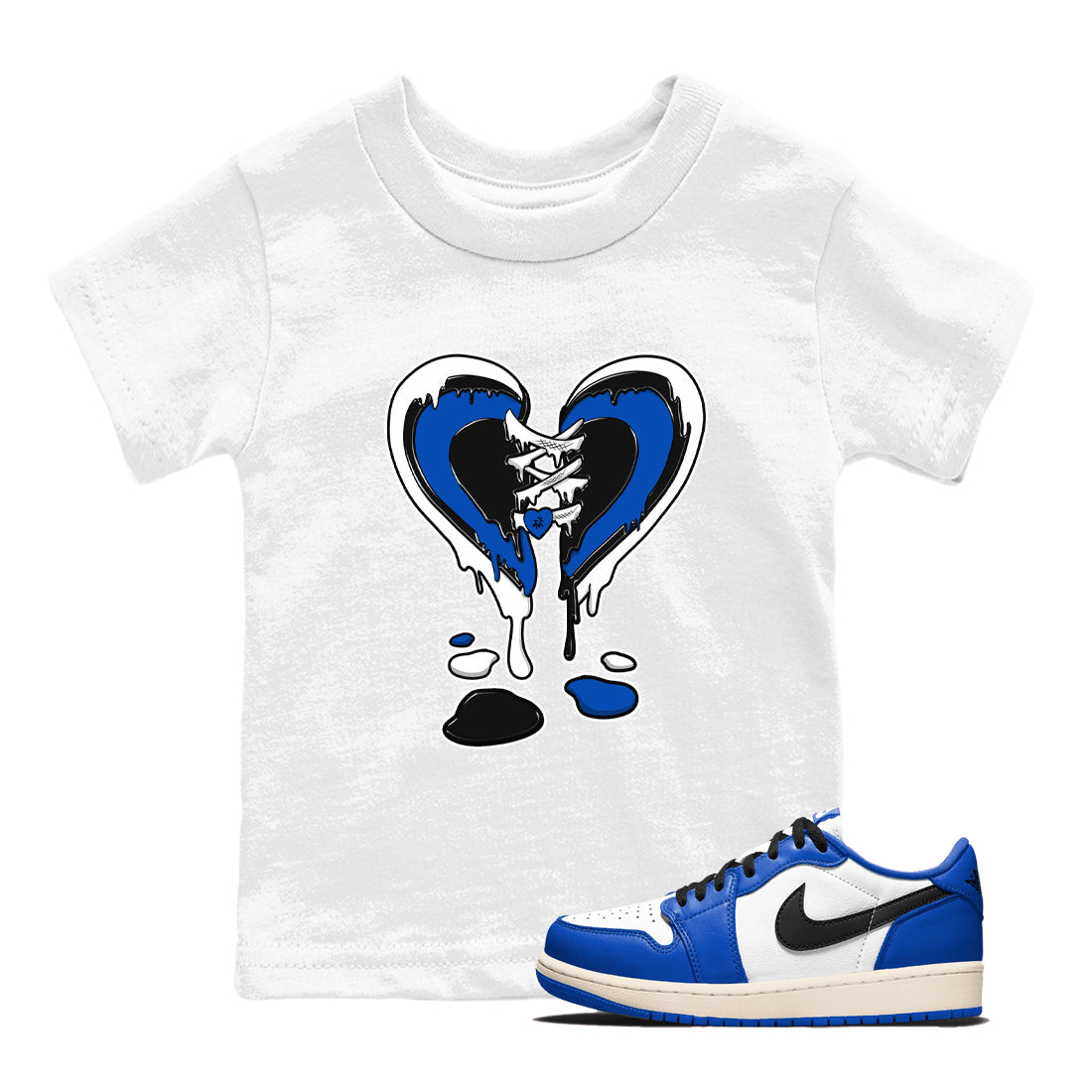 Melting Heart snkmatch Tees Kids - Air Jordan 1 Game Royal