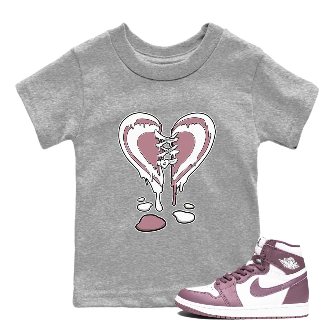 Melting Heart snkmatch Tee Kids - Air Jordan 1 Mauve