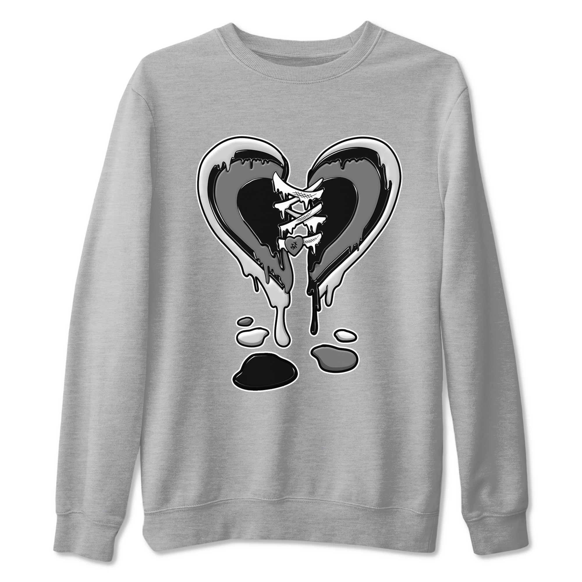 Melting Heart snkmatch Tees - Air Jordan 12 Black Wolf Grey