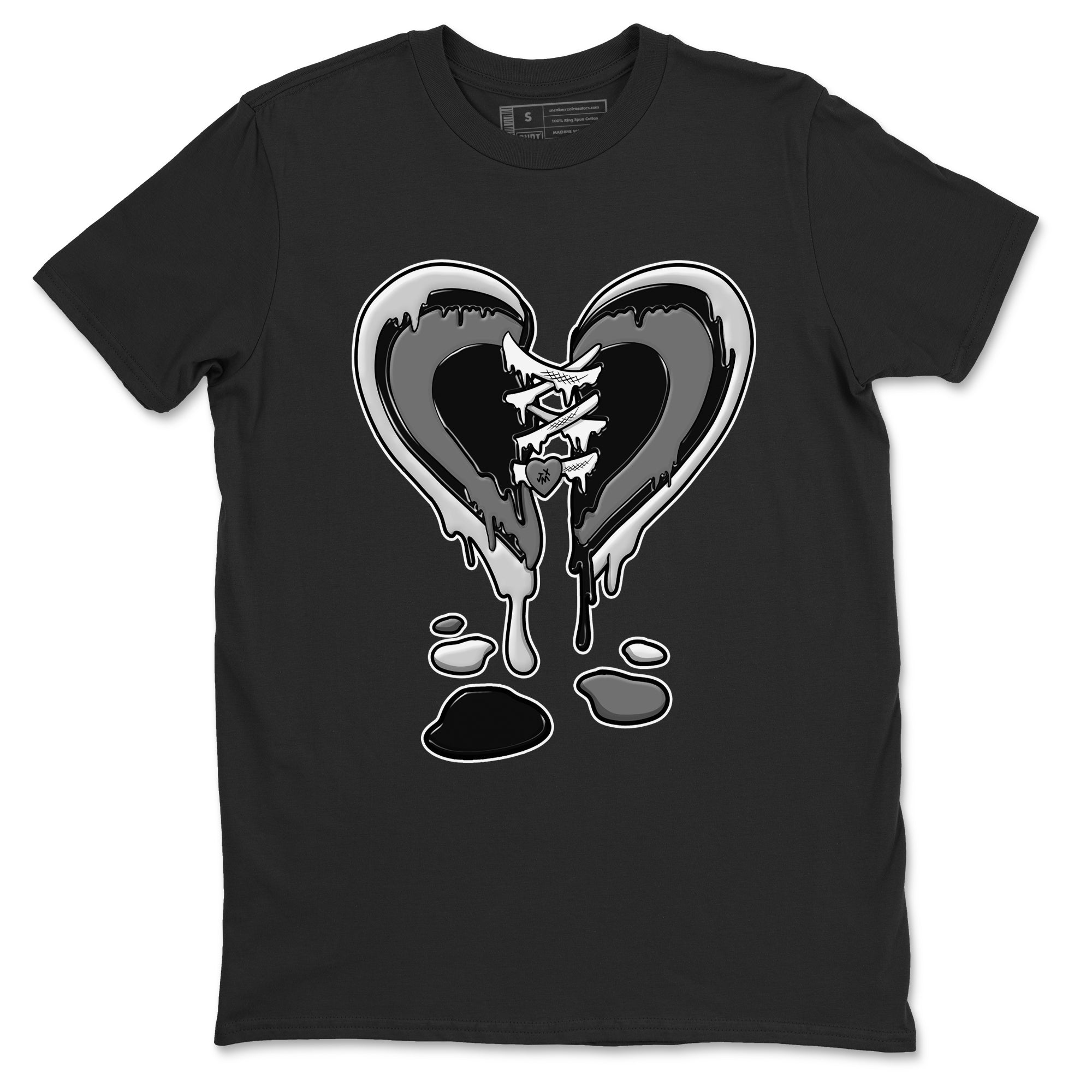 Melting Heart snkmatch Tees - Air Jordan 12 Black Wolf Grey