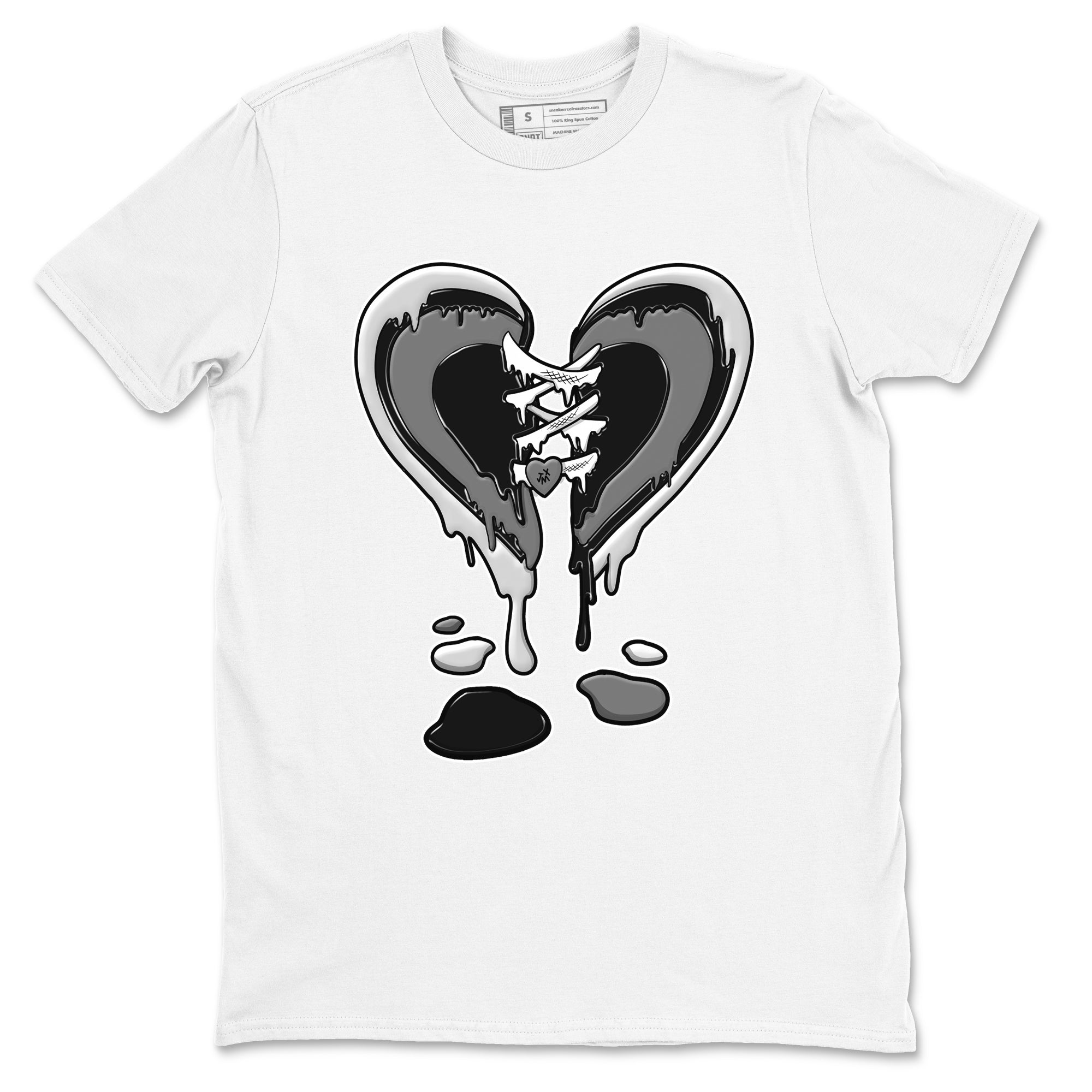 Melting Heart snkmatch Tees - Air Jordan 12 Black Wolf Grey