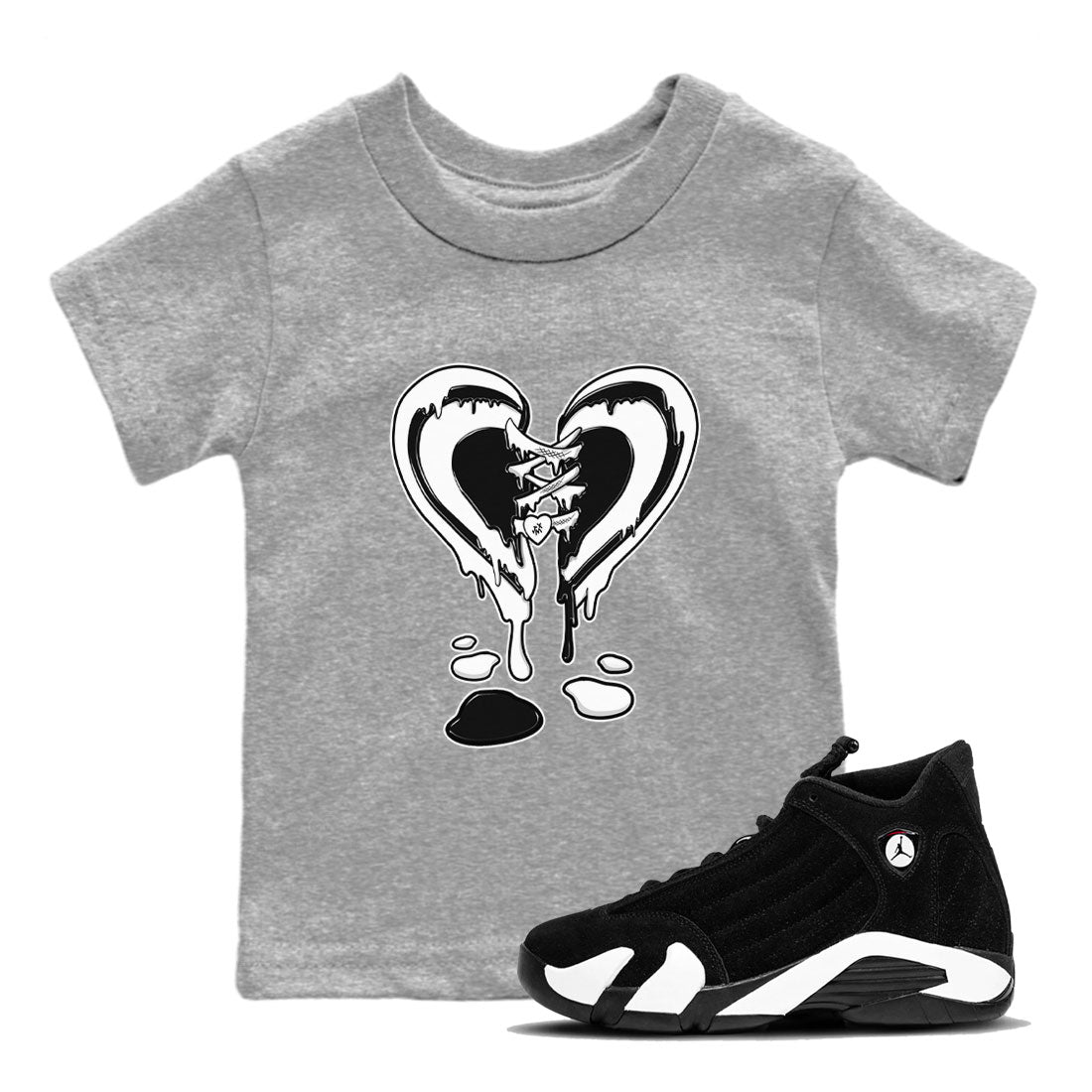 Melting Heart snkmatch Tees Kids - Air Jordan 14 Panda