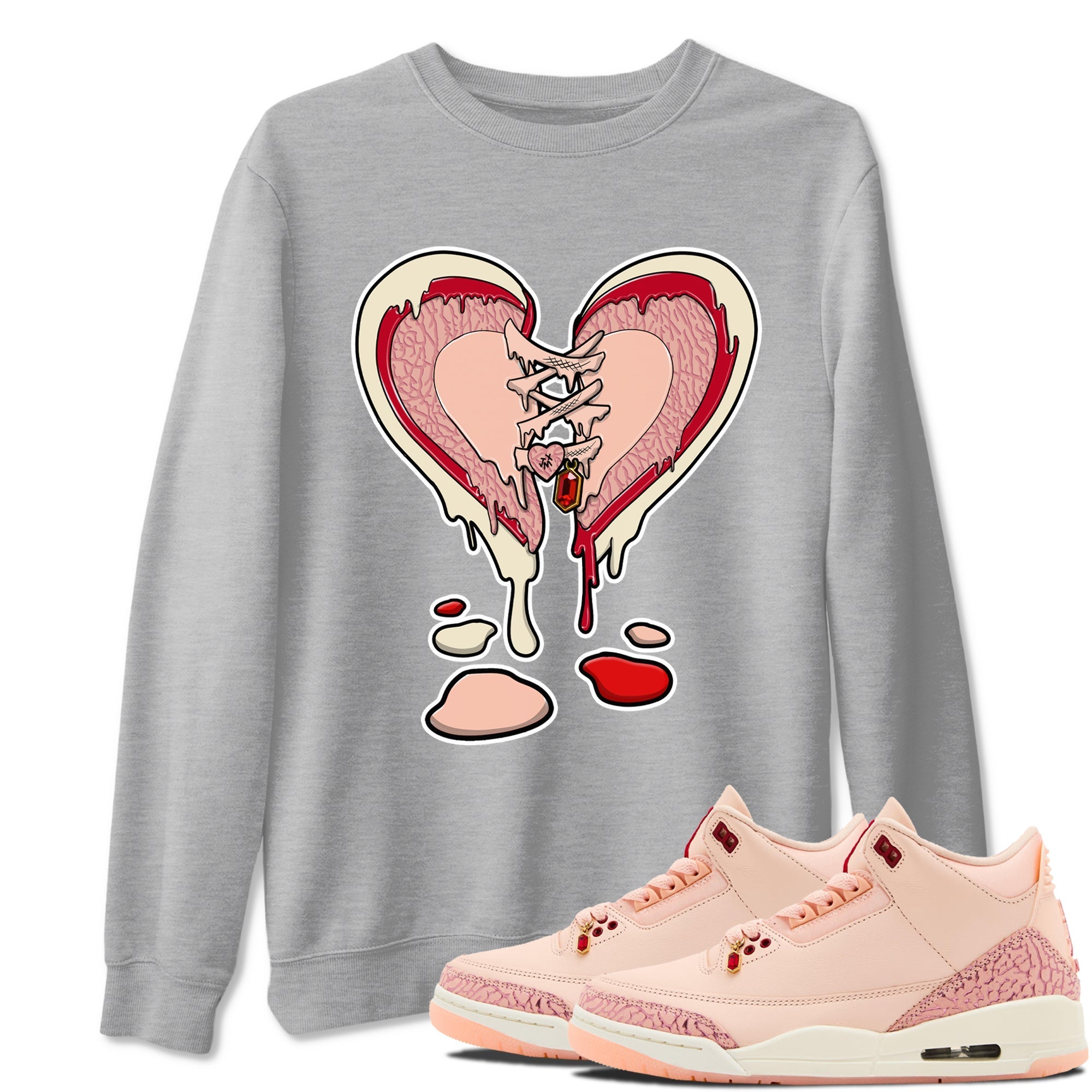 Melting Heart snkmatch Tees - Air Jordan 3 Valentines Day