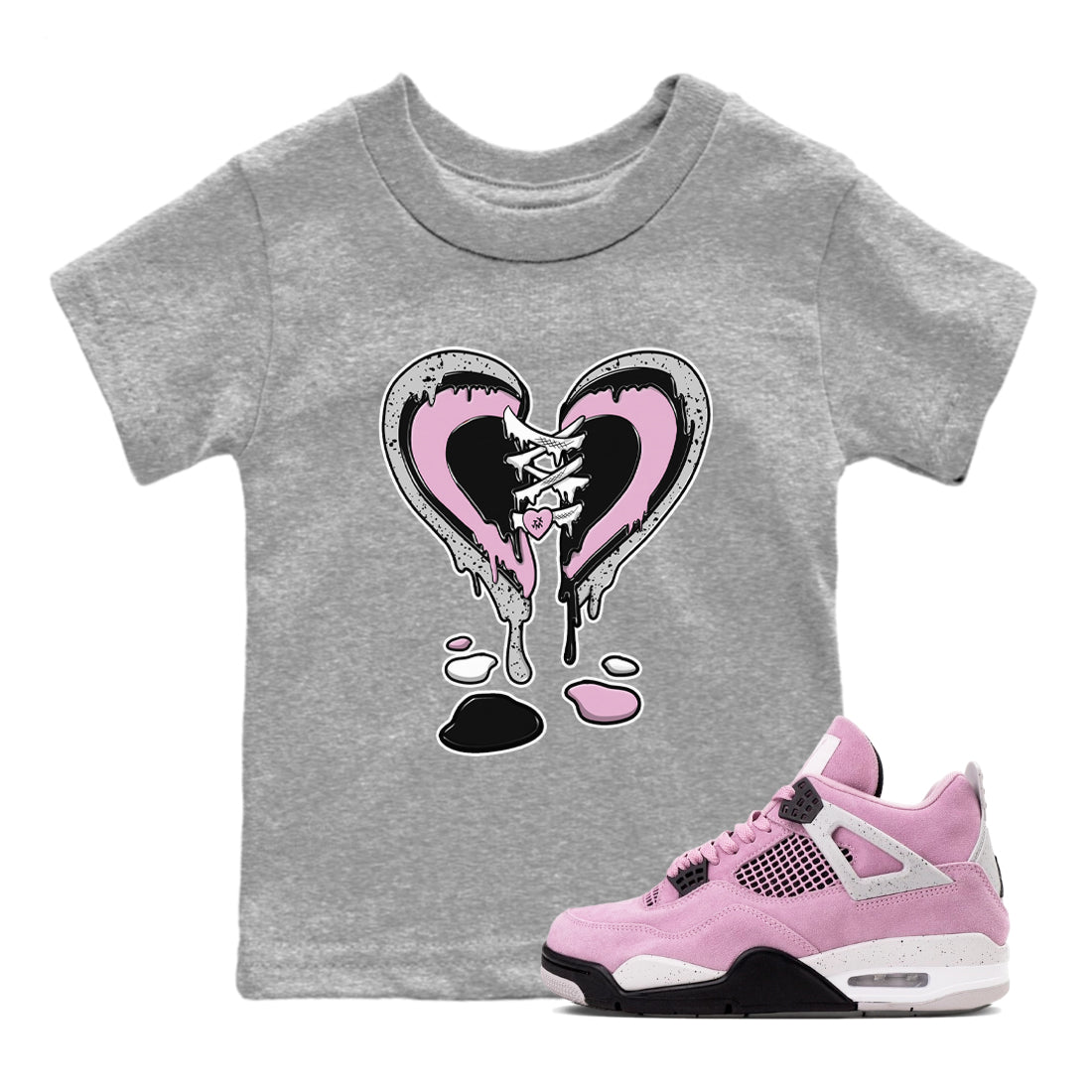Melting Heart snkmatch Tees Kids - Air Jordan 4 Orchid