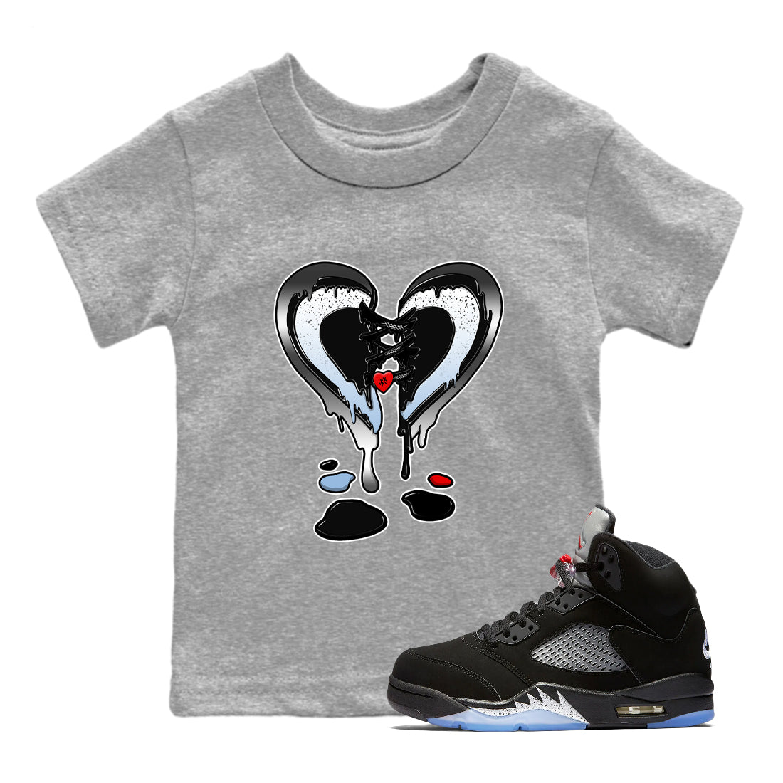 Melting Heart snkmatch Tees Kids - Air Jordan 5 Reimagined