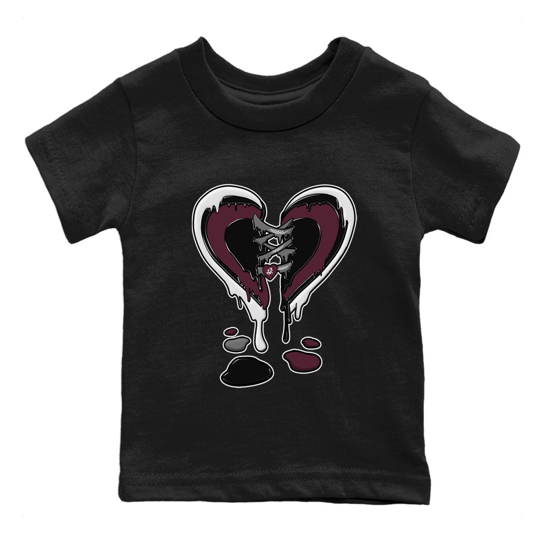 Melting Heart Kids Tops - Air Jordan 5 Burgundy