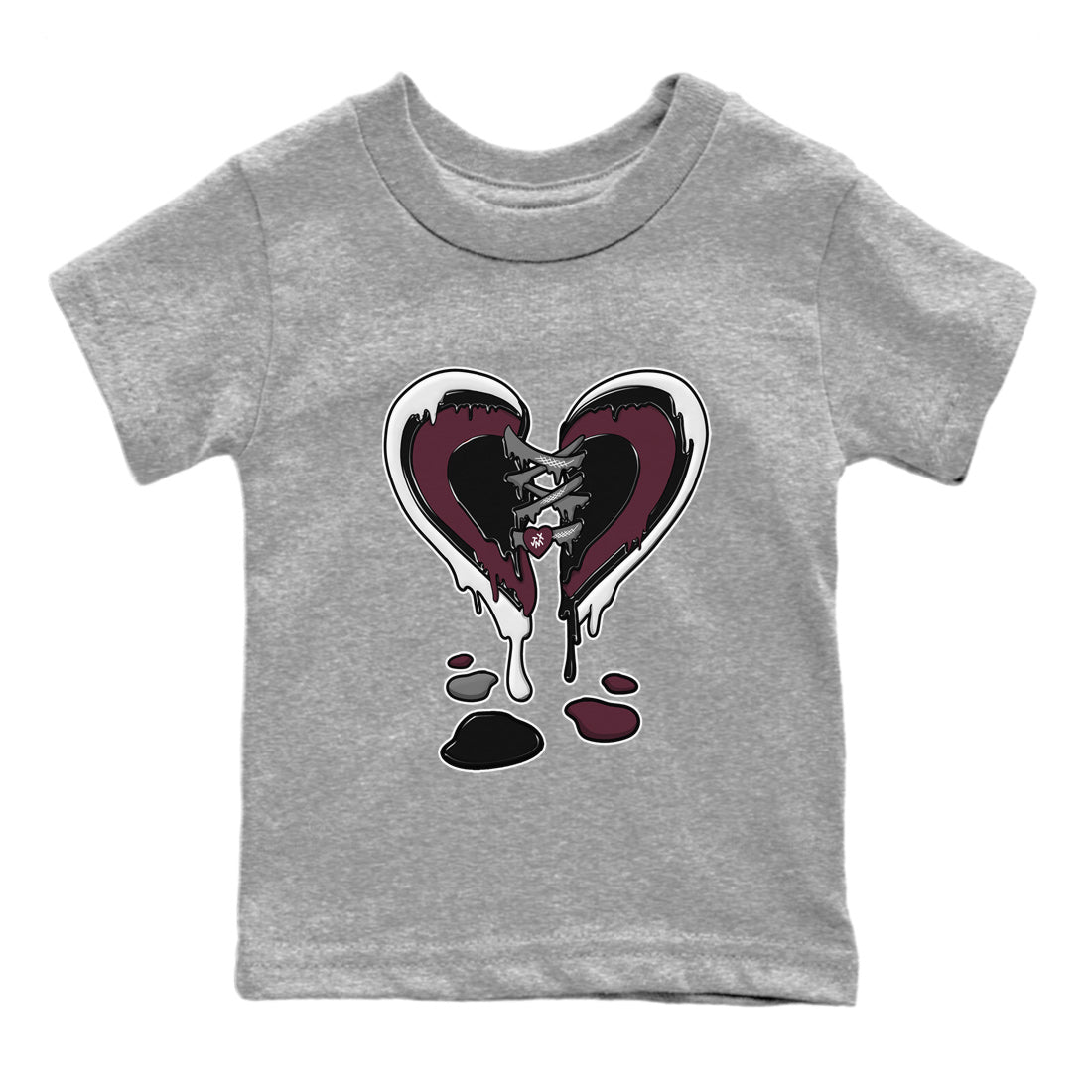 Melting Heart Kids Tops - Air Jordan 5 Burgundy