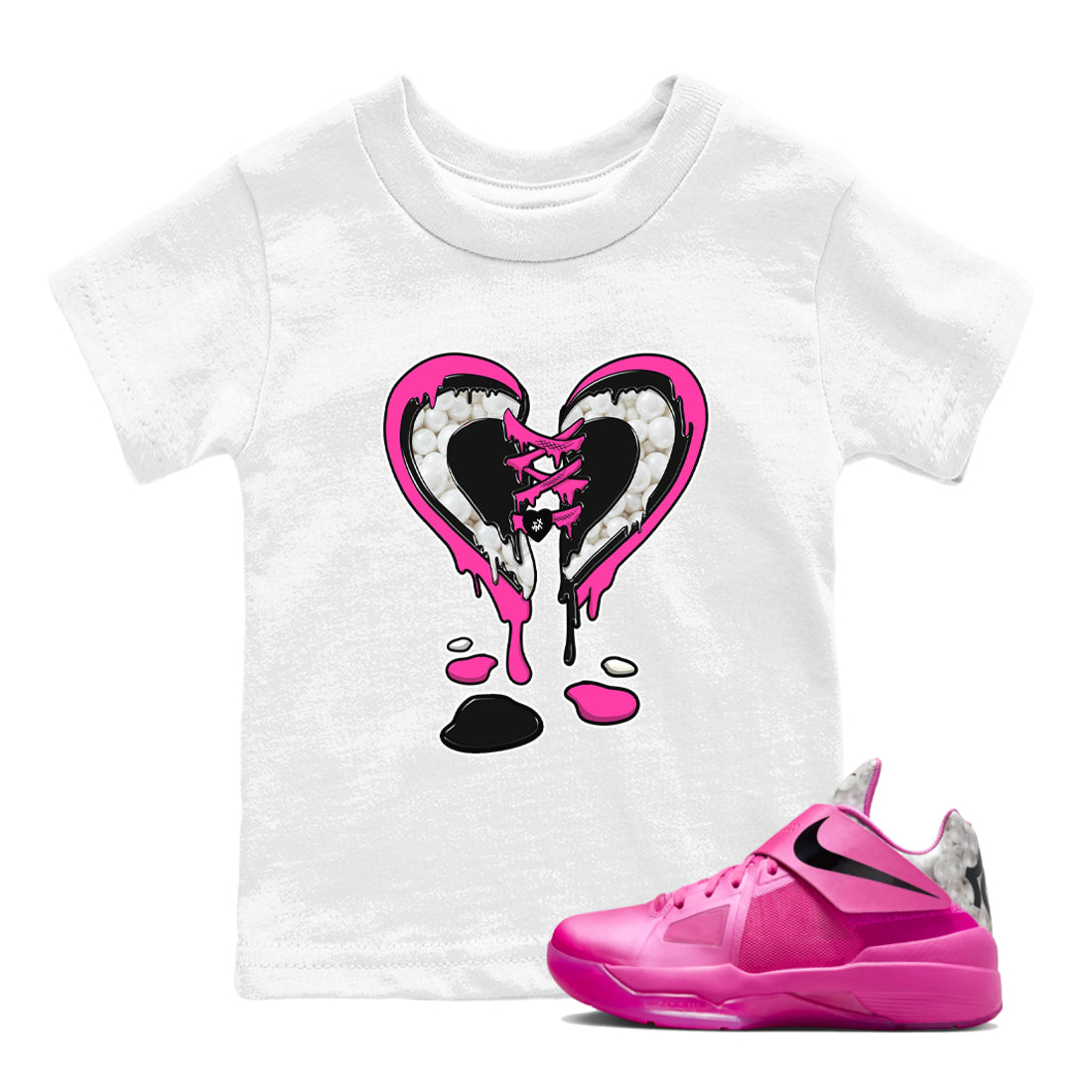 Melting Heart snkmatch Tees Kids - Nike KD 4 Aunt Pearl