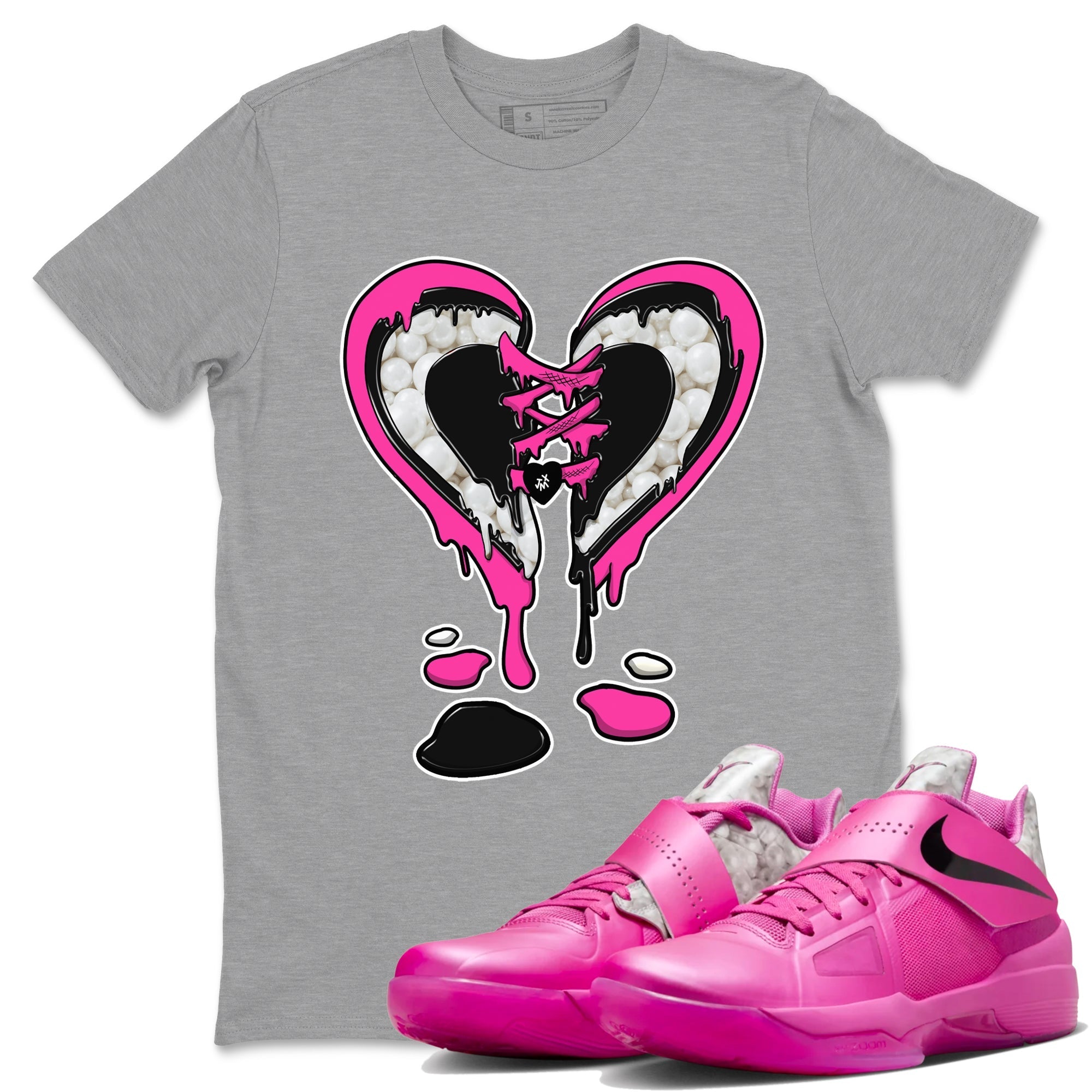Melting Heart snkmatch Tees - Nike KD 4 Aunt Pearl
