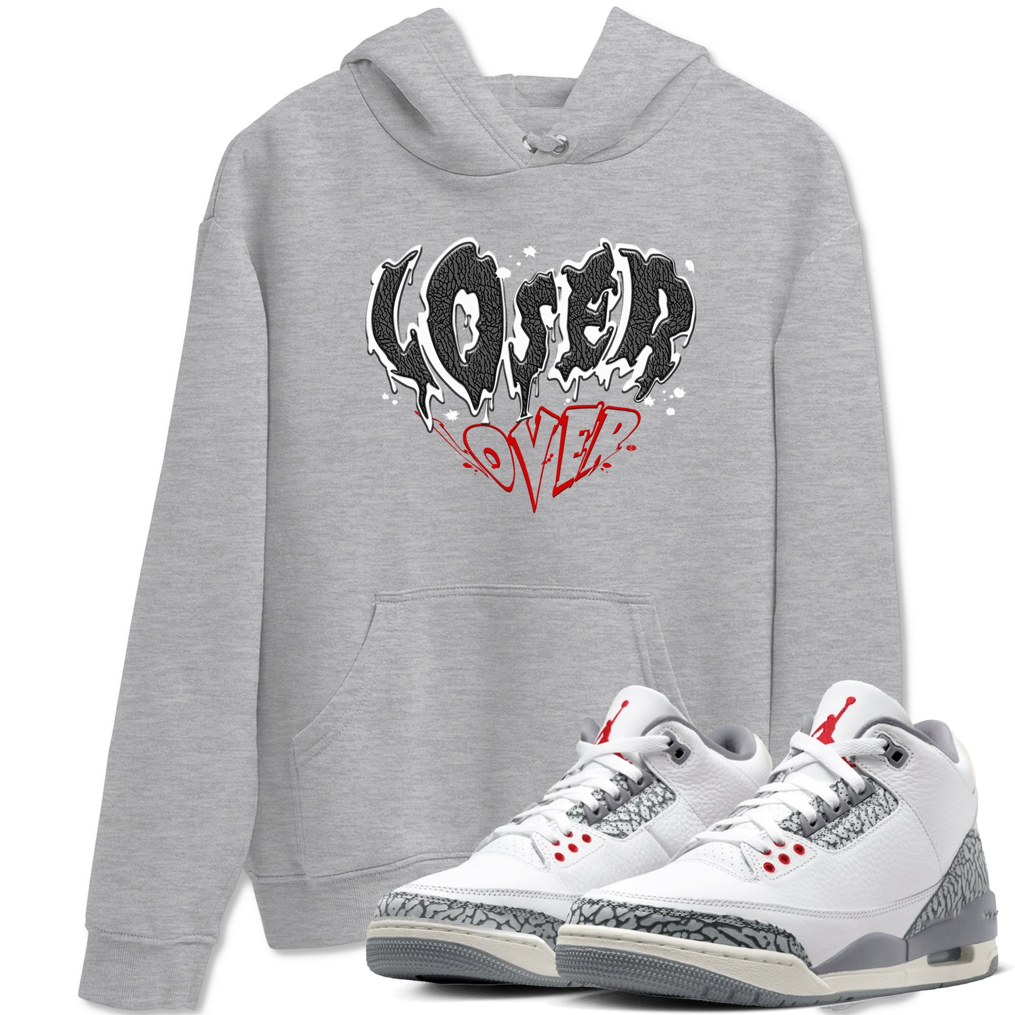 Melting Loser Lover snkmatch Tees - Air Jordan 3 Cement Grey