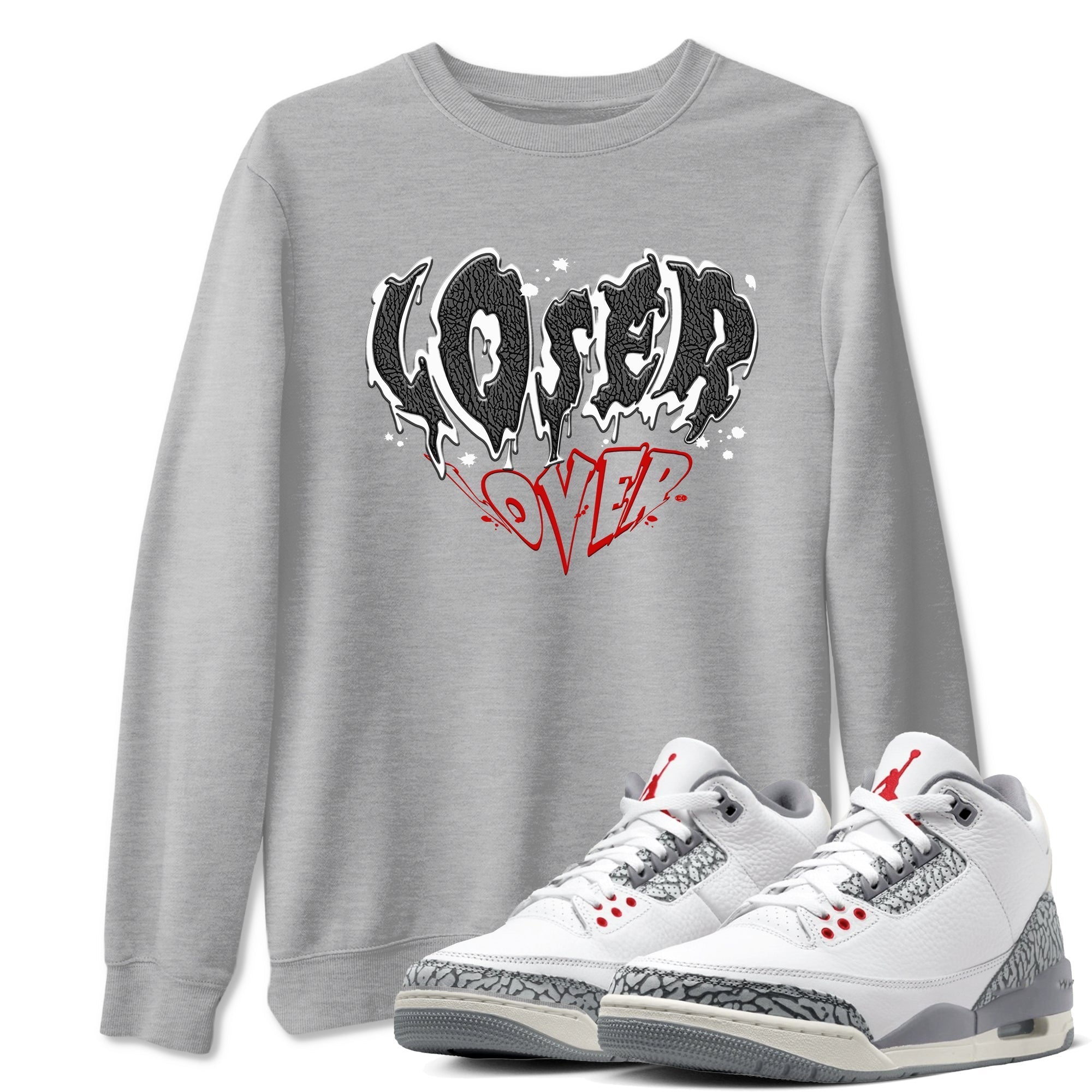 Melting Loser Lover snkmatch Tees - Air Jordan 3 Cement Grey