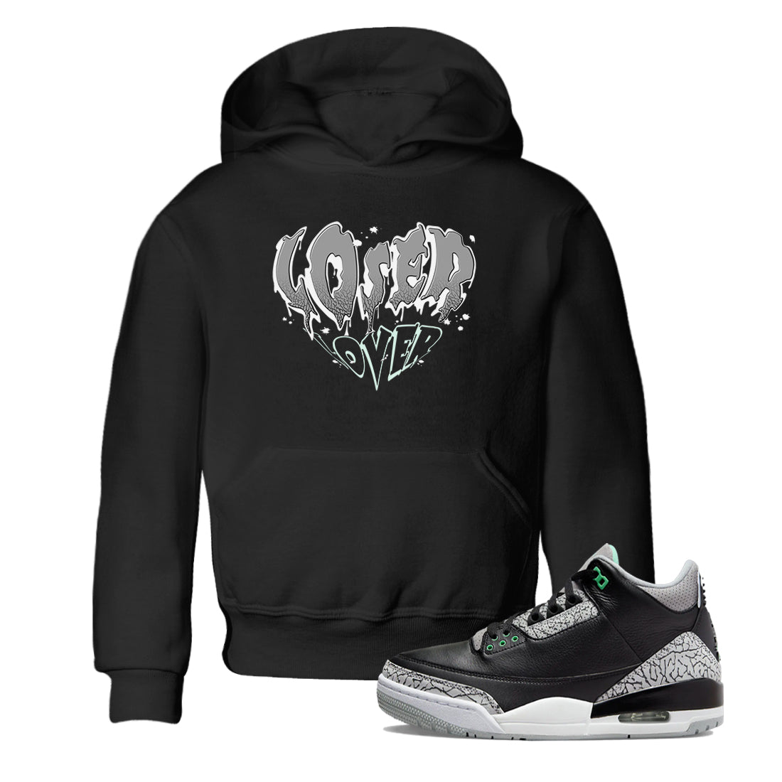 Melting Loser Lover snkmatch Tees Kids - Air Jordan 3 Green Glow