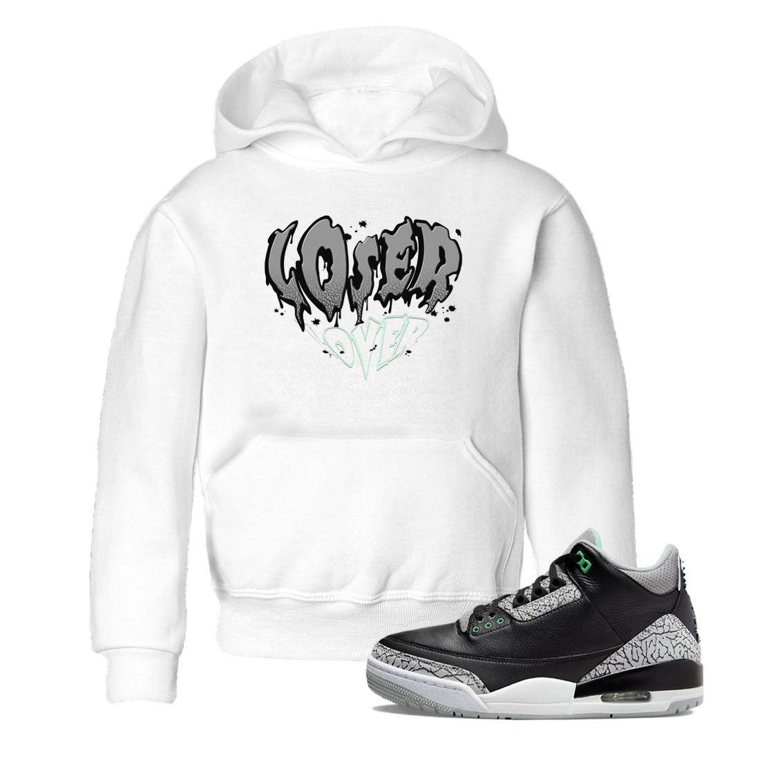 Melting Loser Lover snkmatch Tees Kids - Air Jordan 3 Green Glow