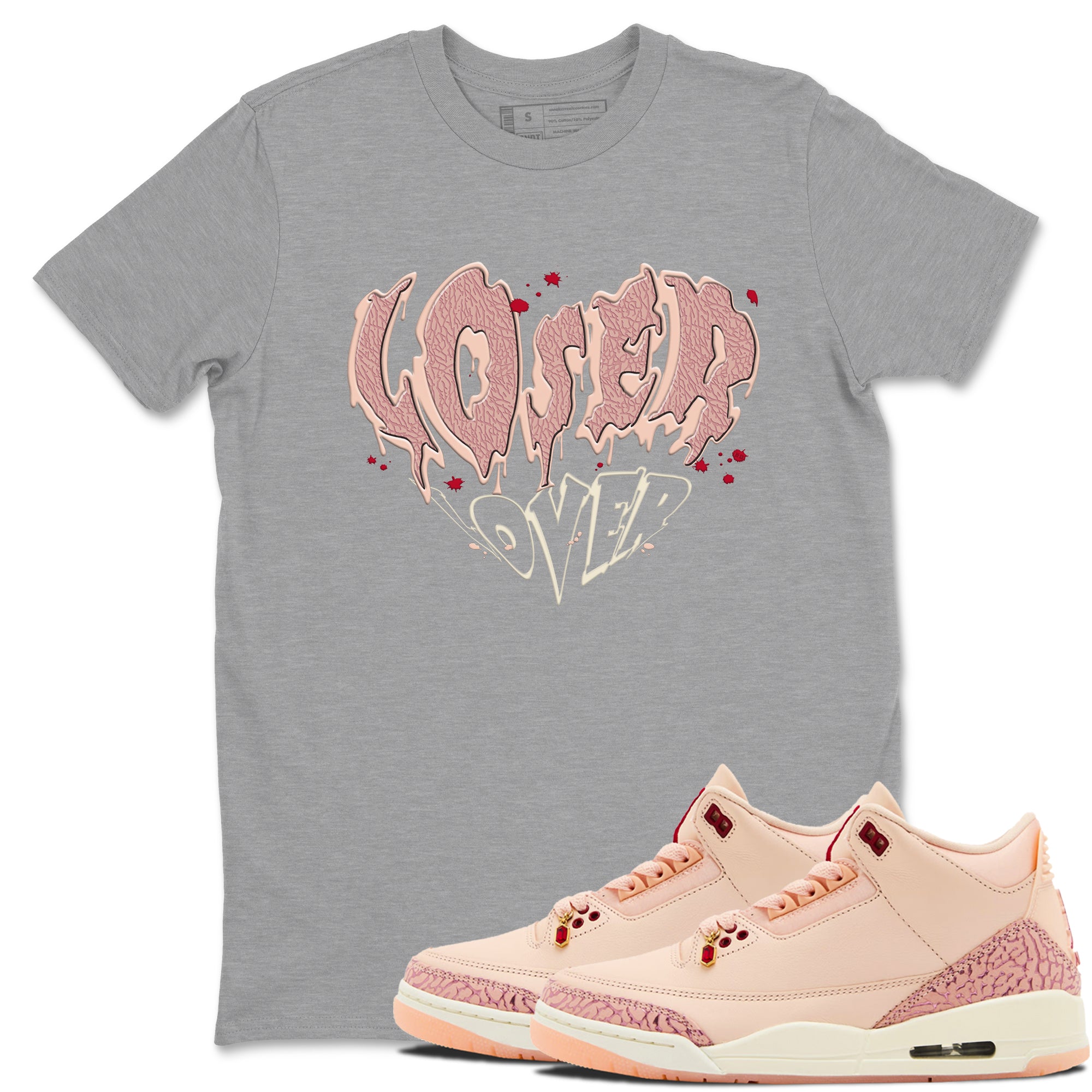 Melting Loser Lover snkmatch Tees - Air Jordan 3 Valentines Day