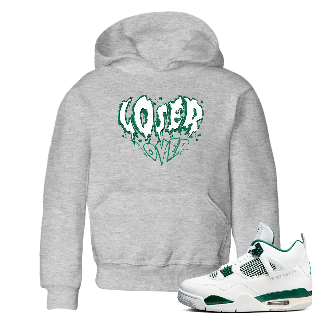 Melting Loser Lover snkmatch Tees Kids - Air Jordan 4 Oxidized Green