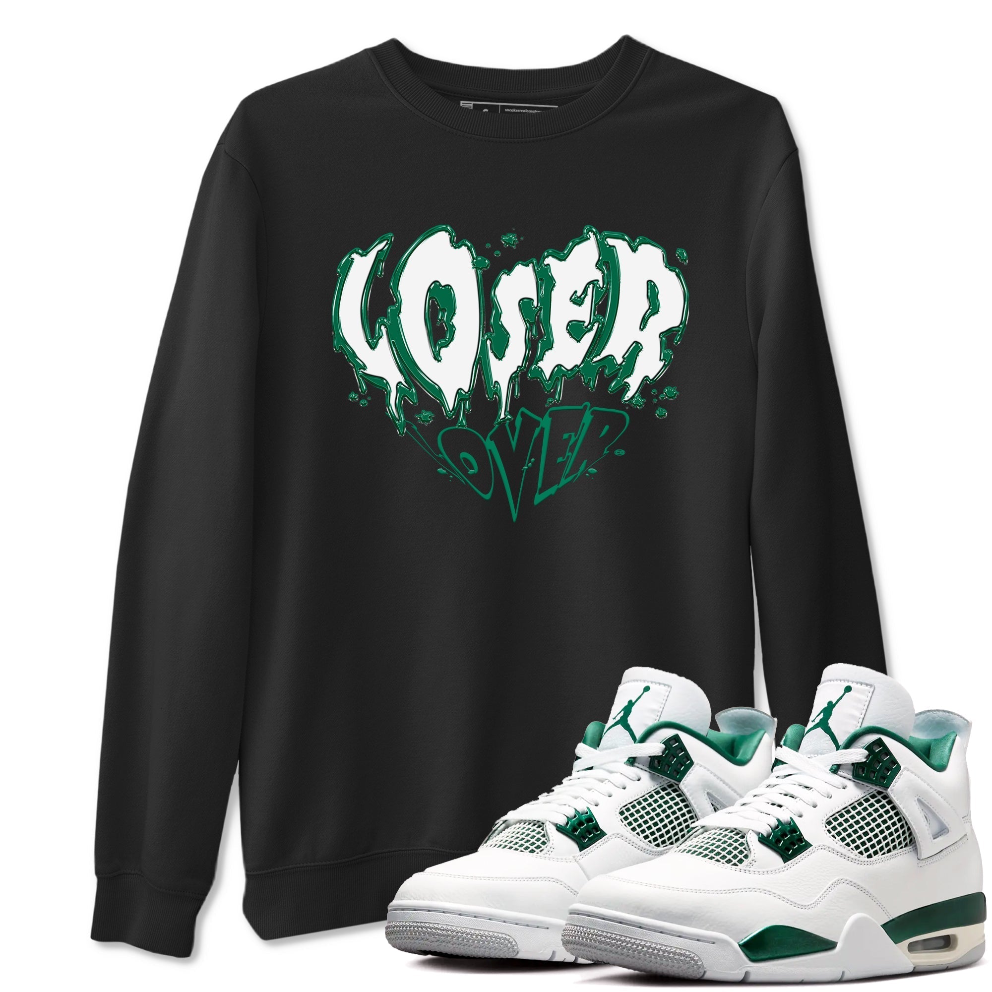 Melting Loser Lover snkmatch Tees - Air Jordan 4 Oxidized Green