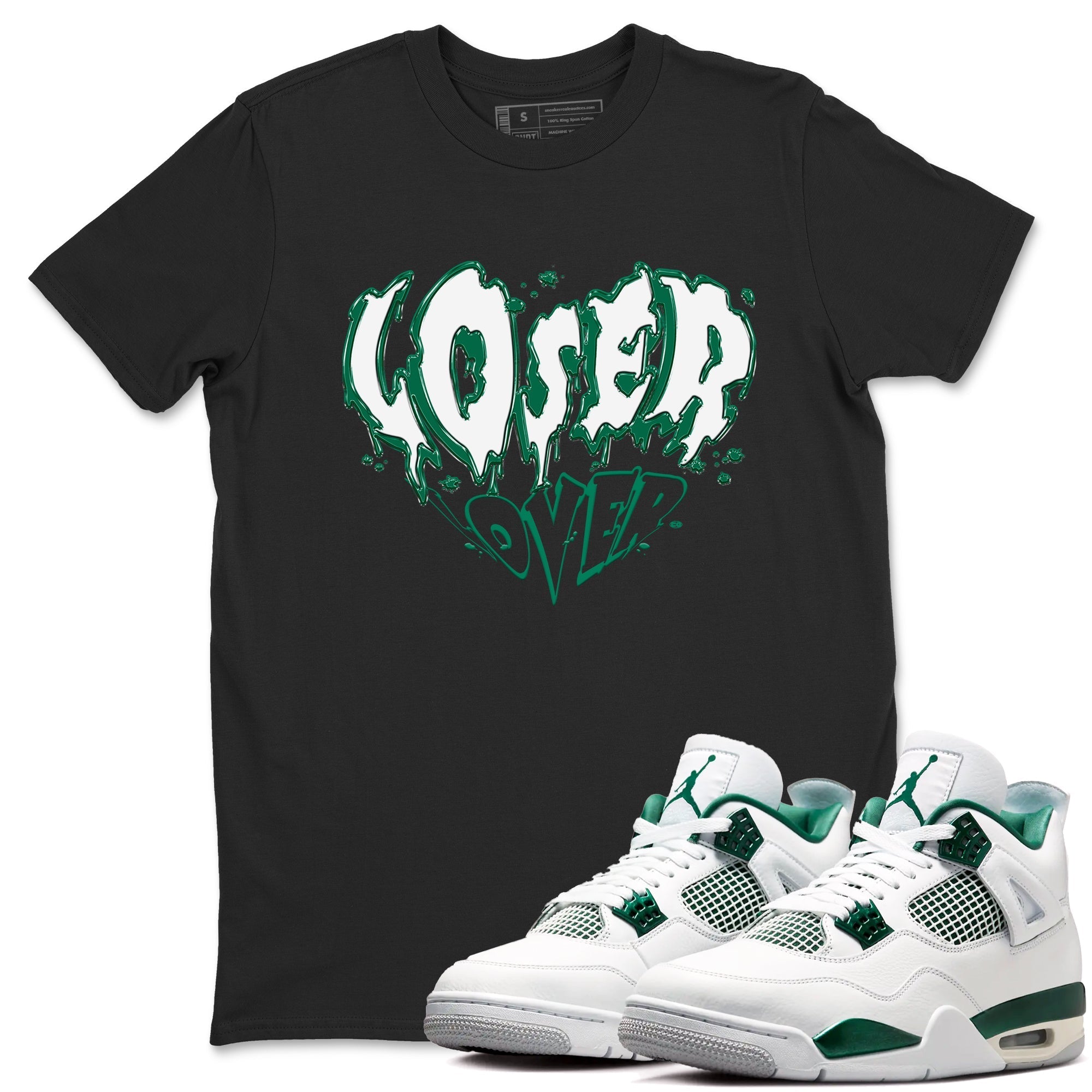 Melting Loser Lover snkmatch Tees - Air Jordan 4 Oxidized Green