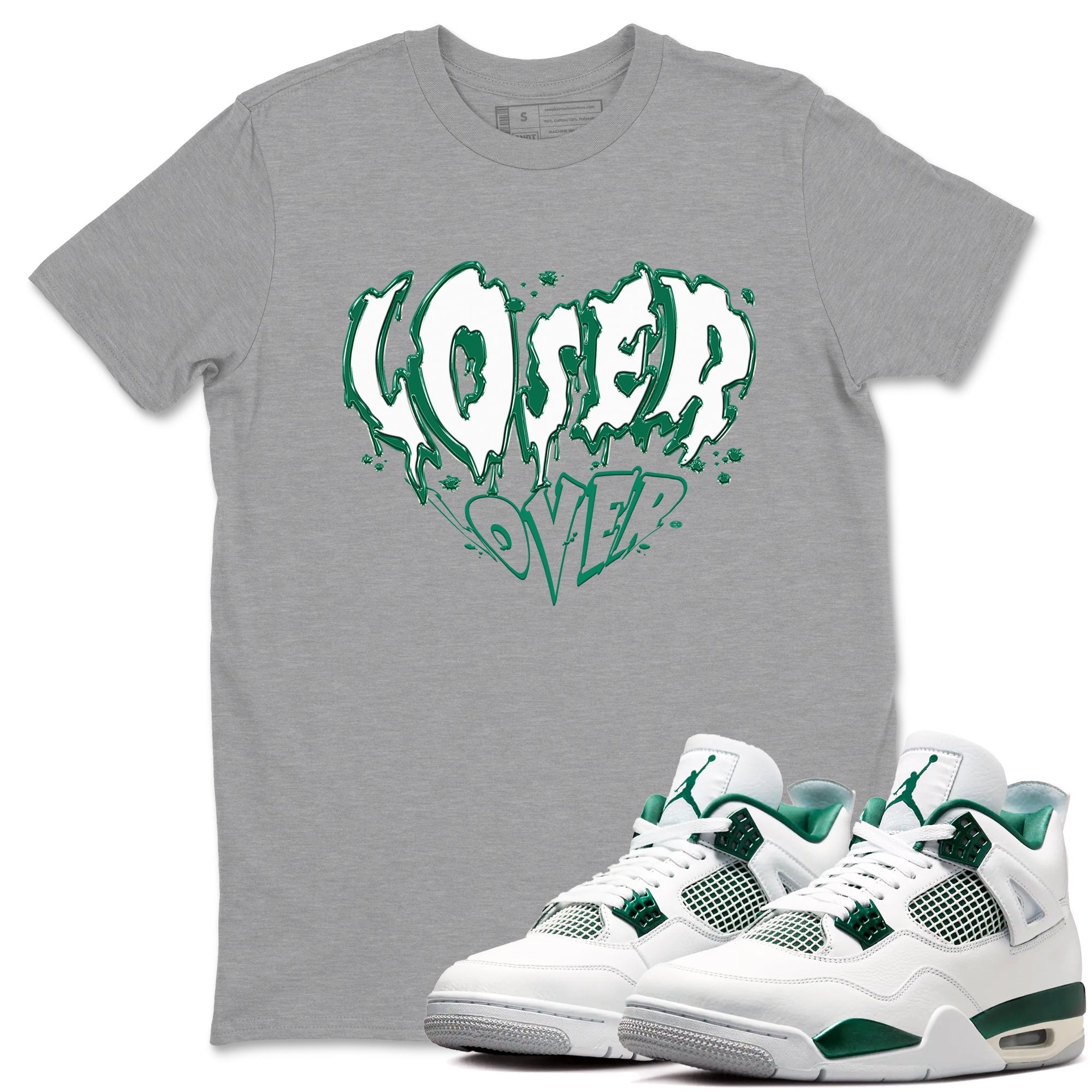 Melting Loser Lover snkmatch Tees - Air Jordan 4 Oxidized Green